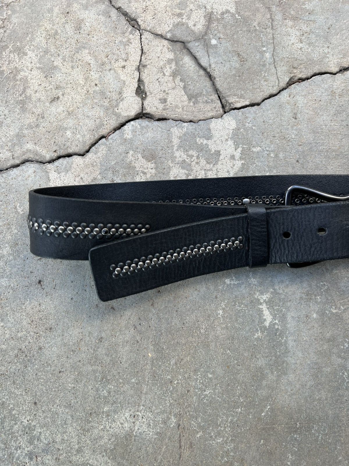 Vintage Vintage Studded Leather Belt Size 34 - 5 Thumbnail
