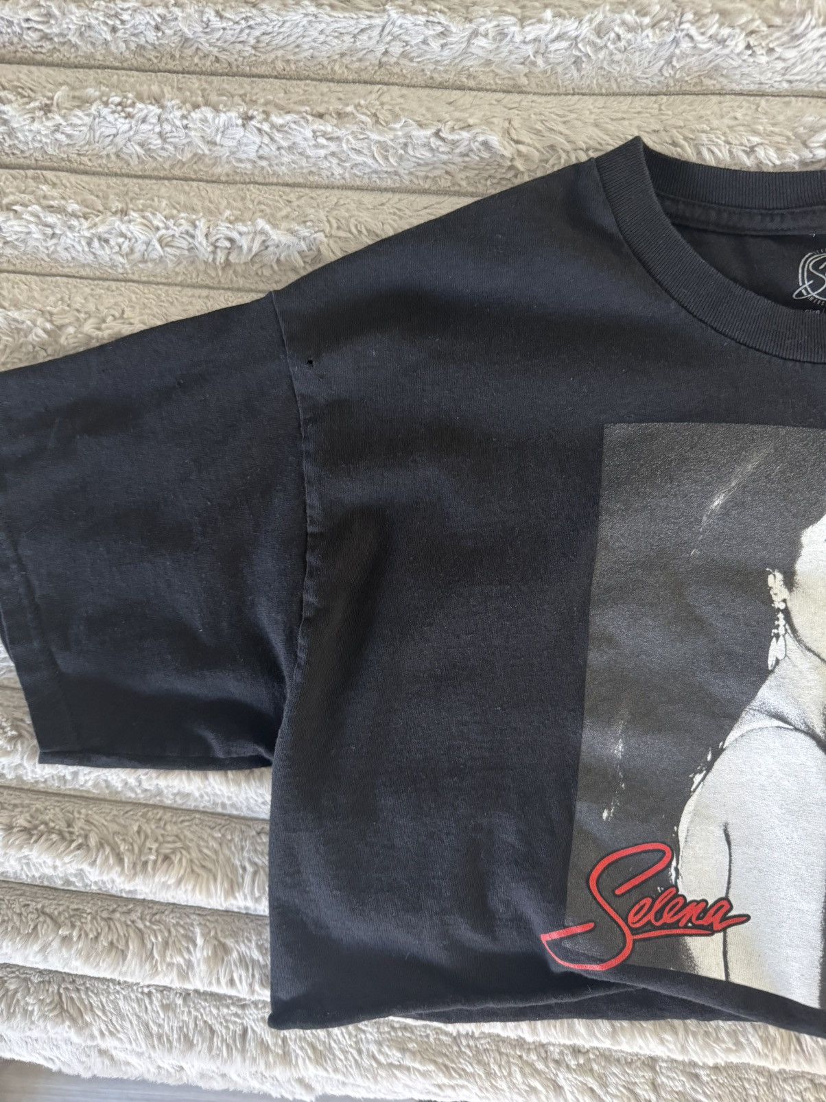 Band Tees selena raw hem distressed portrait autograph graphic crop t Size M / US 6-8 / IT 42-44 - 10 Thumbnail