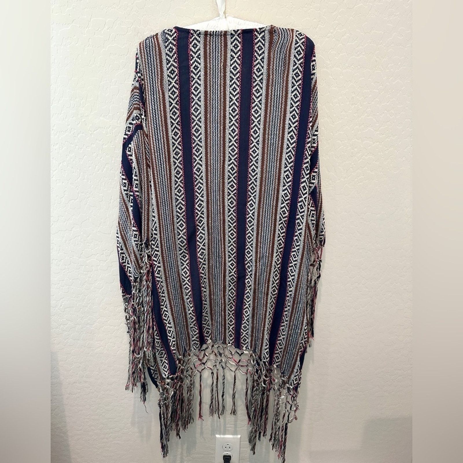 Free People FREE PEOPLE Fiesta Shimmer Stripe Boho Hippie Kimono Size ONE SIZE - 6 Thumbnail