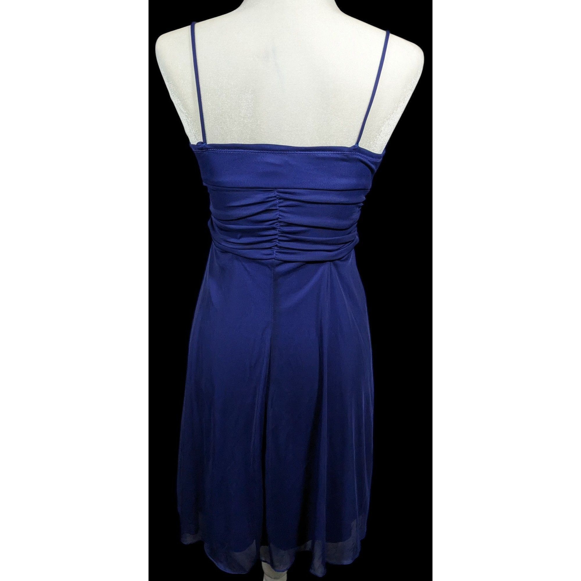 Other Vintage 90s B.Darlin Dark Blue Strappy Knee Length Formal Dr Size S / US 4 / IT 40 - 2 Thumbnail