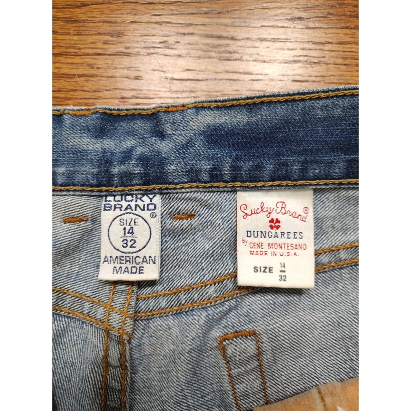 Lucky Brand VTG Lucky Brand Denim Shorts Cut Off 14/32 Womens 5-Pocket Button USA Blue 100% Cotton 90s Cowgirl Style Womens) Size 36" / US 14 / IT 50 - 4 Thumbnail