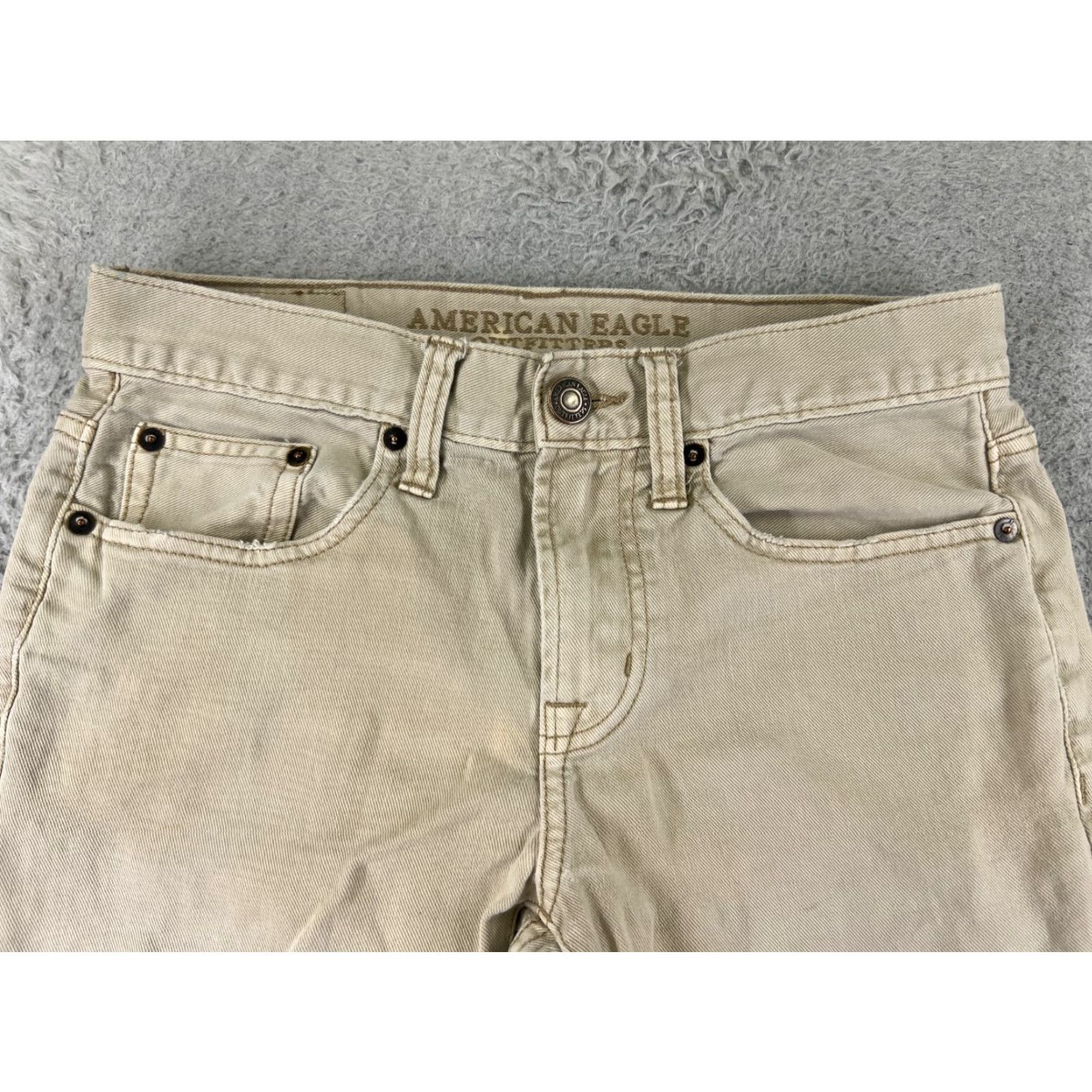 American Eagle Outfitters American Eagle Womens Skinny Jeans 28 Beige Denim Mid Rise Stretch Zipper 90s Casual Size 28" / US 6 / IT 42 - 4 Thumbnail