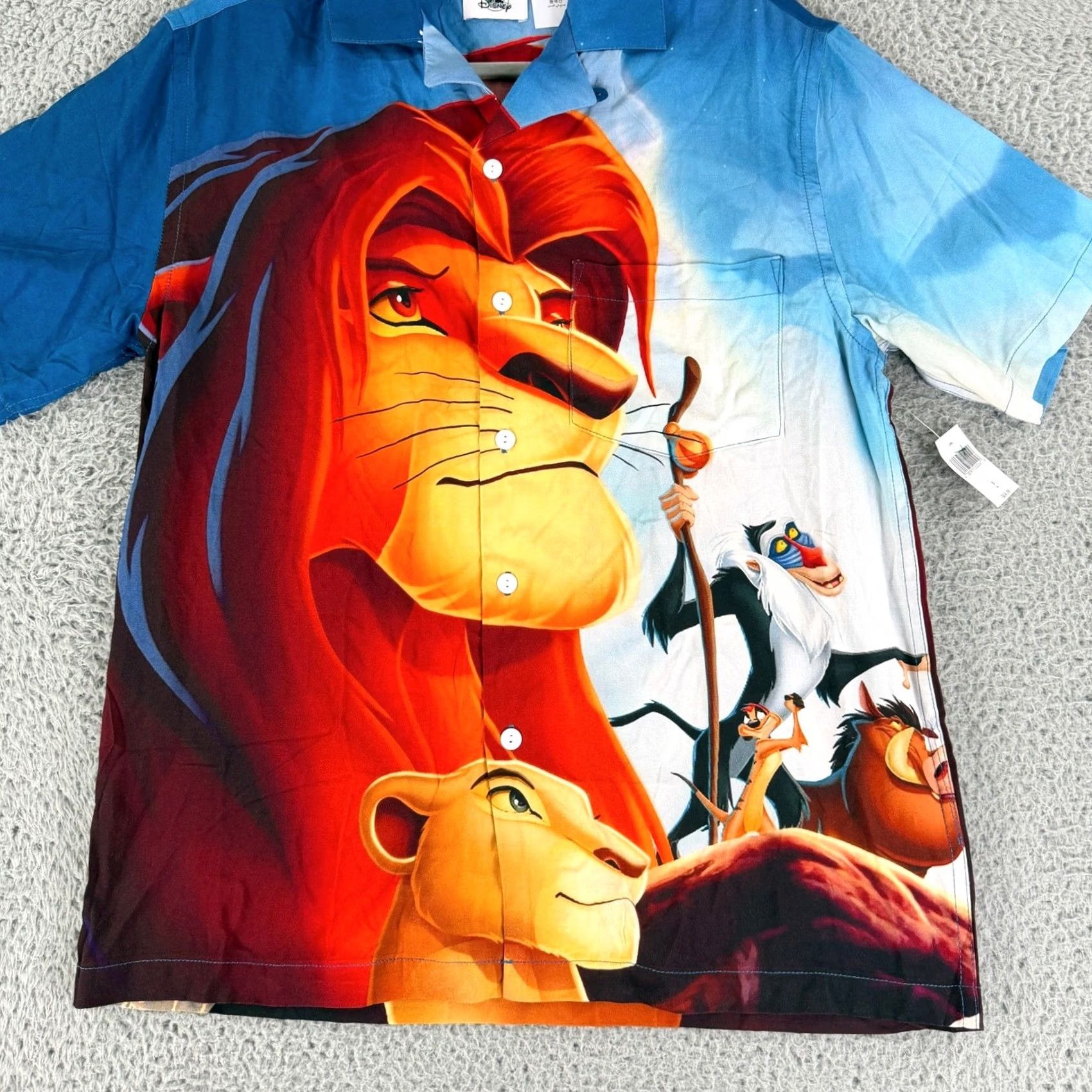Disney Disney Lion King Button Down Shirt Mens Small Blue Mufasa Simba NWT Size US S / EU 44-46 / 1 - 6 Thumbnail