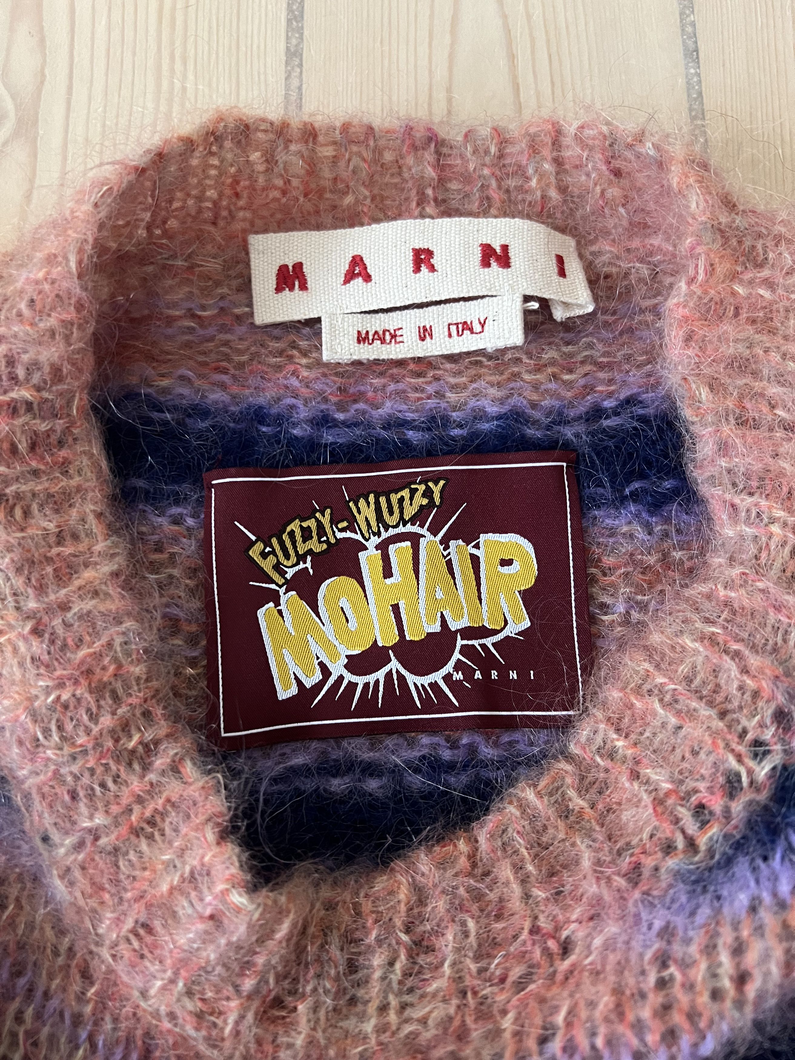 Marni Marni Rare Fuzzy Wuzzy Striped Mohair Sweater Size US S / EU 44-46 / 1 - 4 Thumbnail