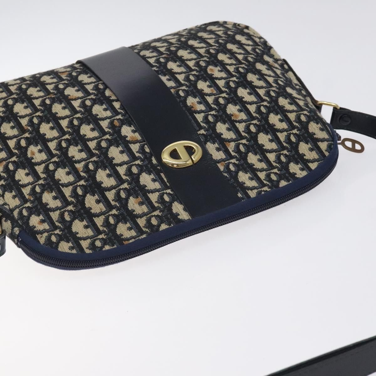 Dior DIOR Trotter Canvas Shoulder Bag Navy Gold Size ONE SIZE - 6 Thumbnail