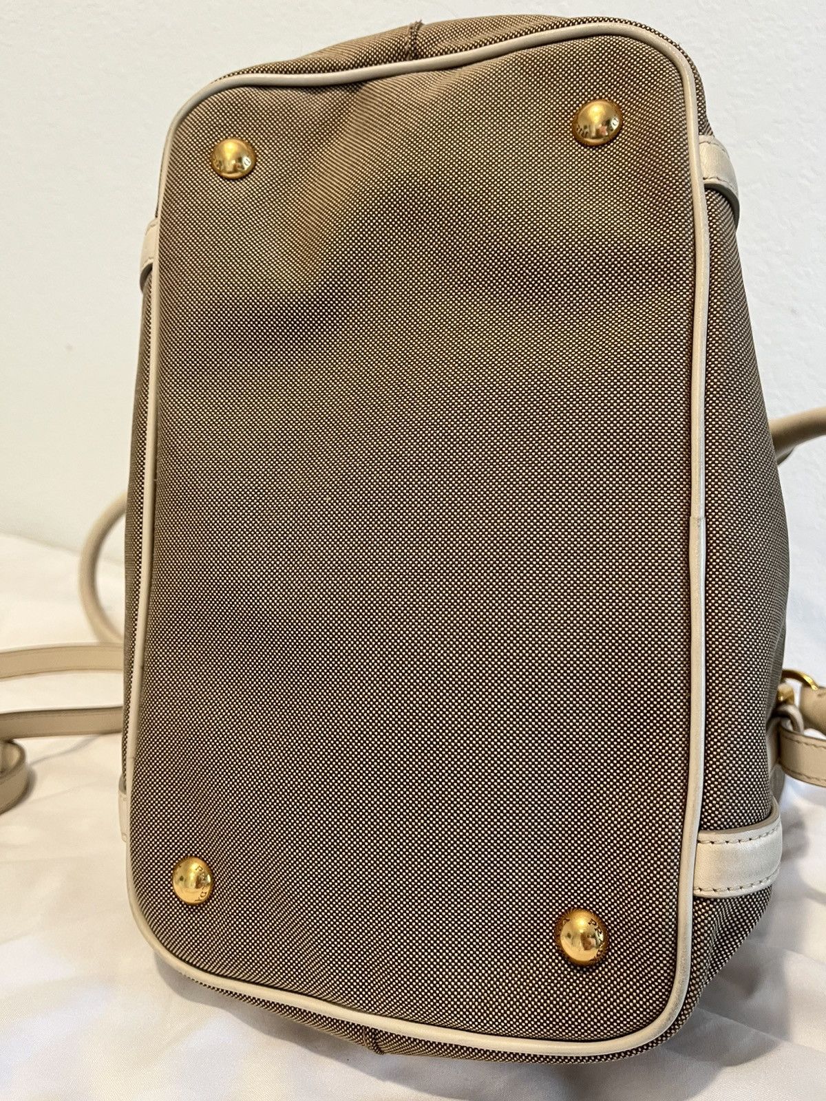 Prada PRADA Tote Bag Logo Jacquard Ribbon Canvas Leather Size ONE SIZE - 8 Thumbnail
