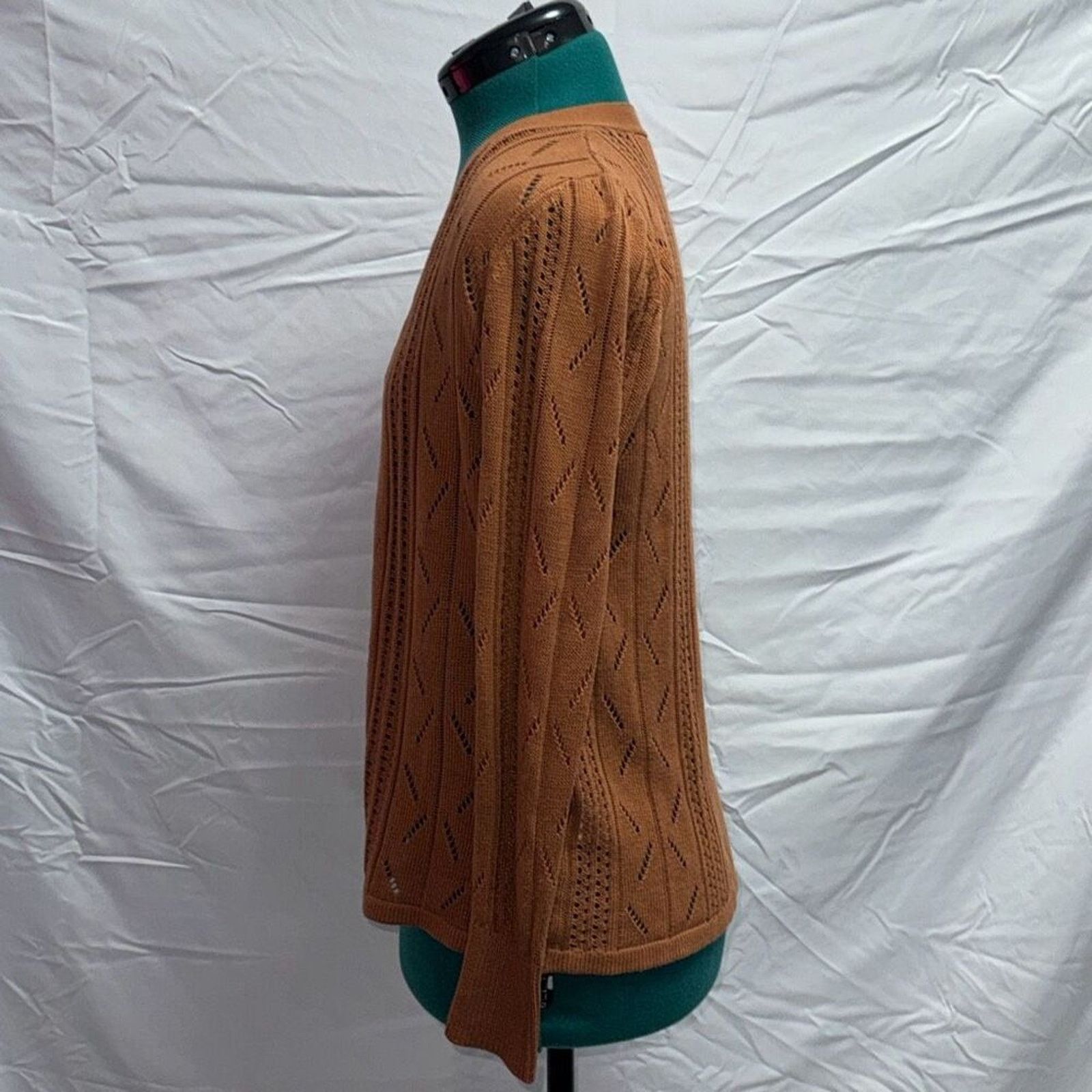 Other Cyrus Burnt Orange Open Weave Cardigan | Sz S Size S / US 4 / IT 40 - 4 Thumbnail