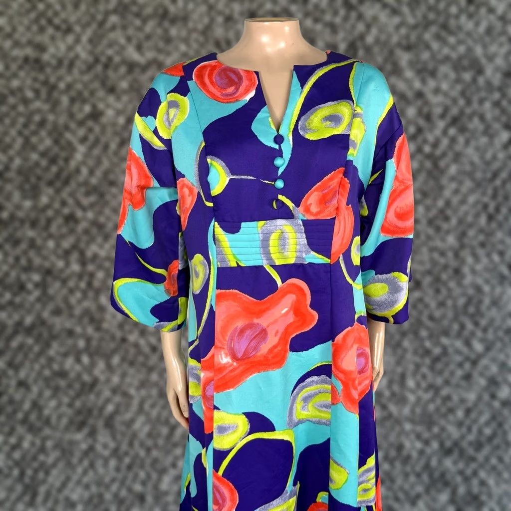 Etro VINTAGE 70s Tori Richard Dress Hawaiian Polyester Maxi Purple Bohemian Casual Men's? No, Womens? 58" length (Bust 38, Waist 34, Hips 50) Size ONE SIZE - 1 Thumbnail