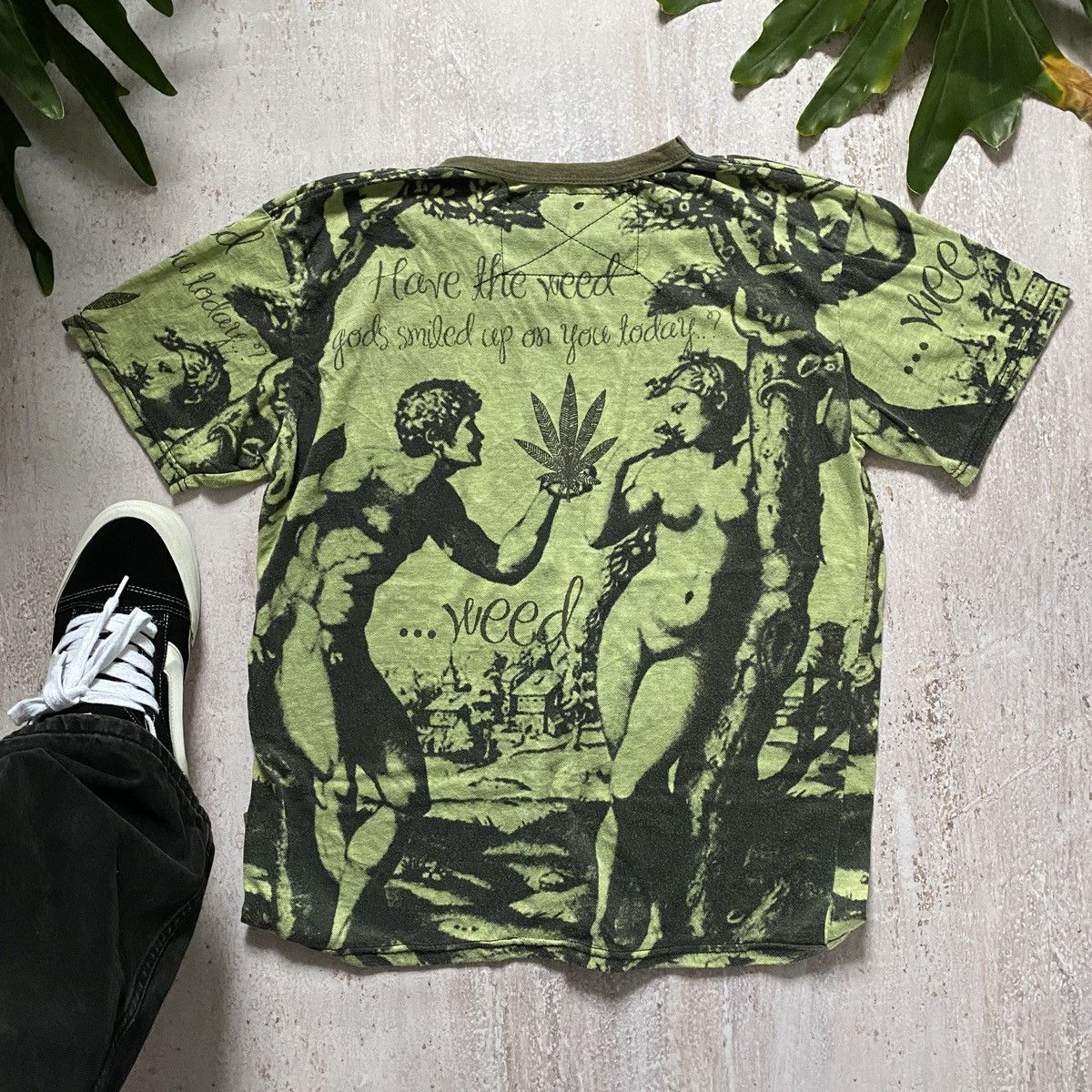 Other VINTAGE Y2K WEED ADAM AND EVE AMAZING ART HUMOR TEE 214 Size US M / EU 48-50 / 2 - 2 Thumbnail