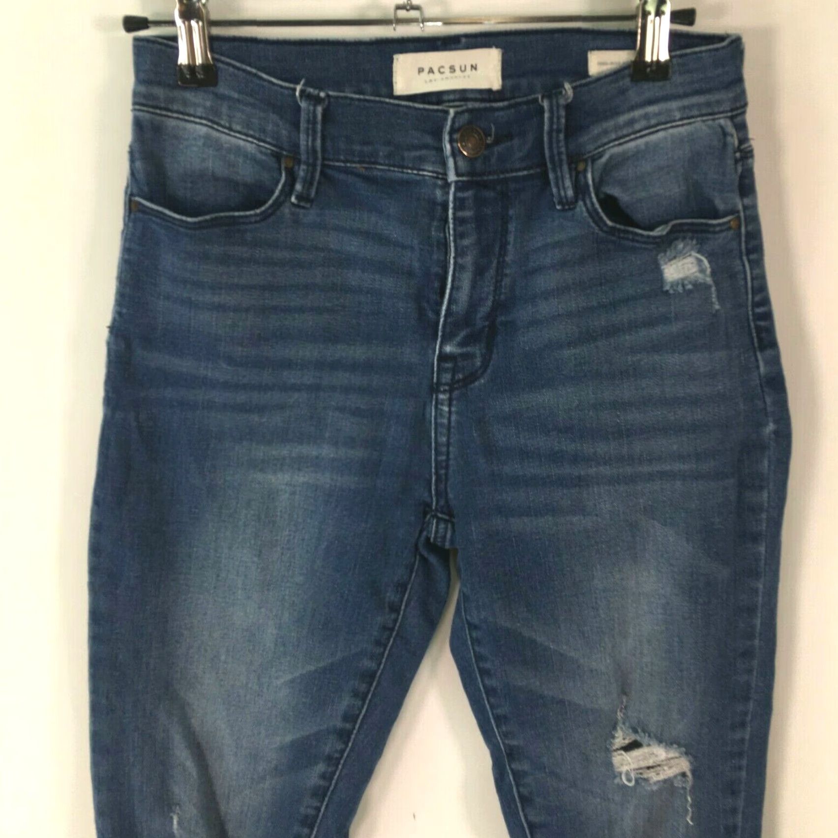 Pacsun Pacsun Womens Power Super Stretch High Rise Blue Ankle Jegging Jeans 24 Size 42" / US 20 - 3 Thumbnail