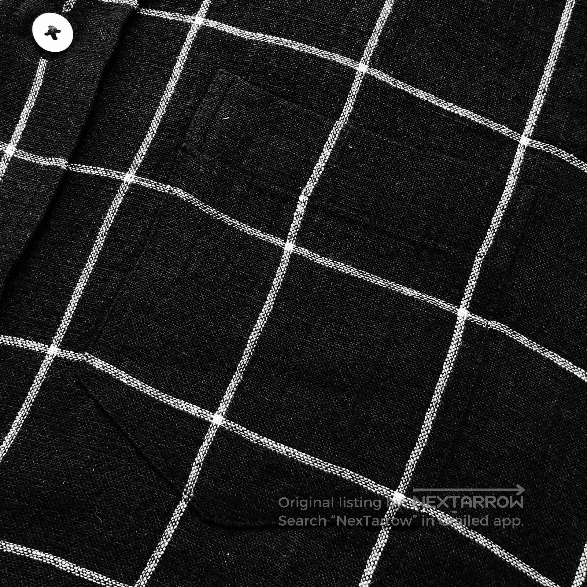 AMI AMI Windowpane Check Oversized Linen Shirt. Size US M / EU 48-50 / 2 - 4 Thumbnail