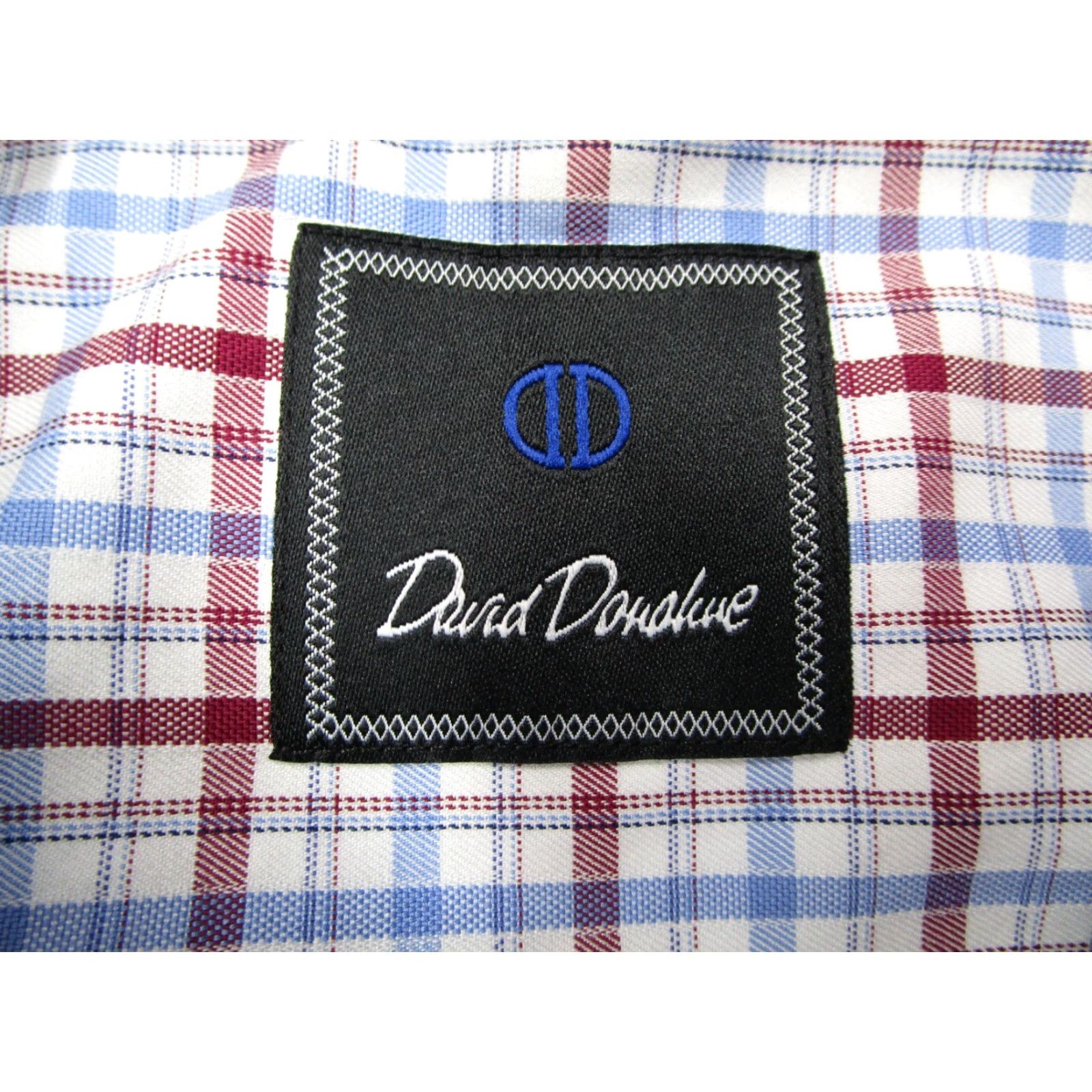 David Donahue VINTAGE David Donahue Dress Shirt Mens 16.5 34 Red Check Long Sleeve Business Casual Designer Size 34R - 3 Thumbnail