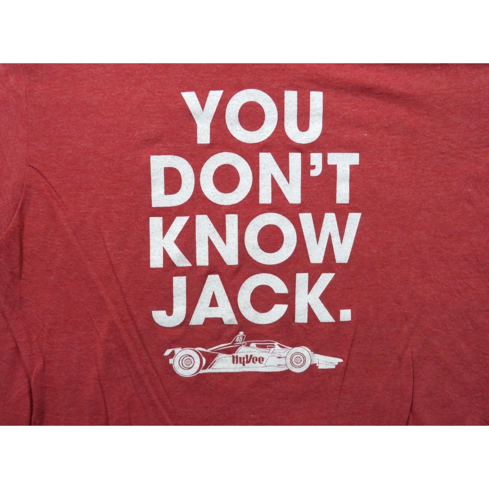 Tultex Tultex You Don't Know Jack Hy-Vee Race Car Food Store Red T-Shirt Men L Crew Neck Short Sleeve Cotton USA Retro Sports-Theme Size US L / EU 52-54 / 3 - 2 Thumbnail