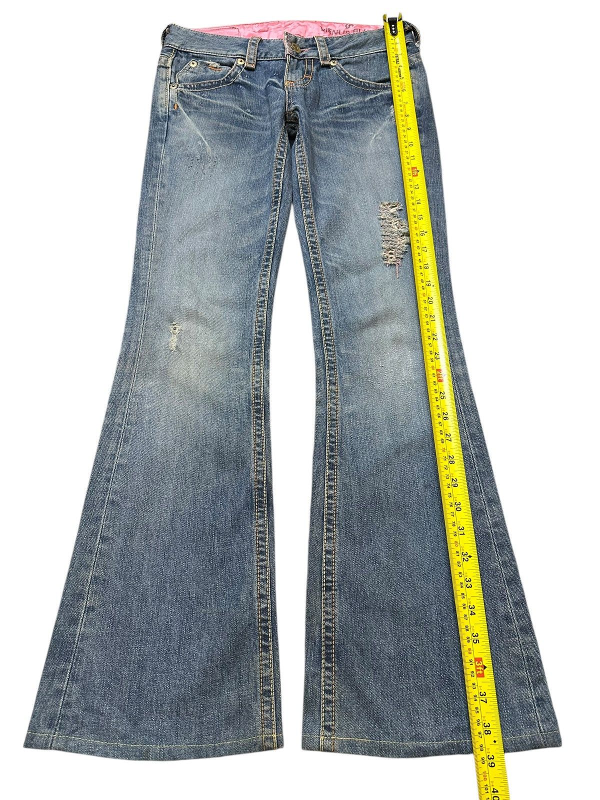 Edwin Vintage Japan Edwin Faded Wash Distress Wide Leg Flare Jeans Size 29" - 12 Thumbnail