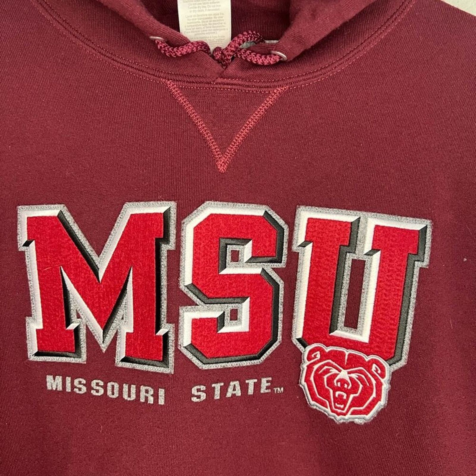 Russell Athletic Missouri State University Adult XL Bears Hoodie Embroidered Size US XL / EU 56 / 4 - 2 Thumbnail