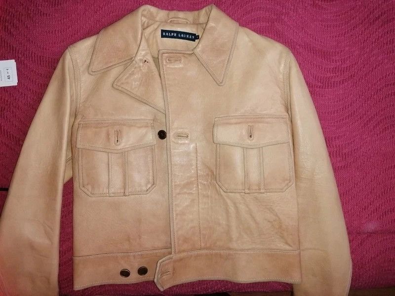 Polo Ralph Lauren × Ralph Lauren Ralph Lauren Jacket Bomber Leather Bike Biker Moto Pocket Size S / US 4 / IT 40 - 1 Thumbnail