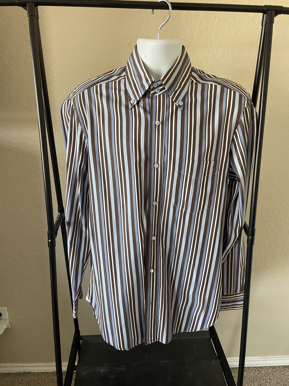 Barba Napoli Striped Button Down dress shirt 16x37 Size US L / EU 52-54 / 3 - 1 Thumbnail