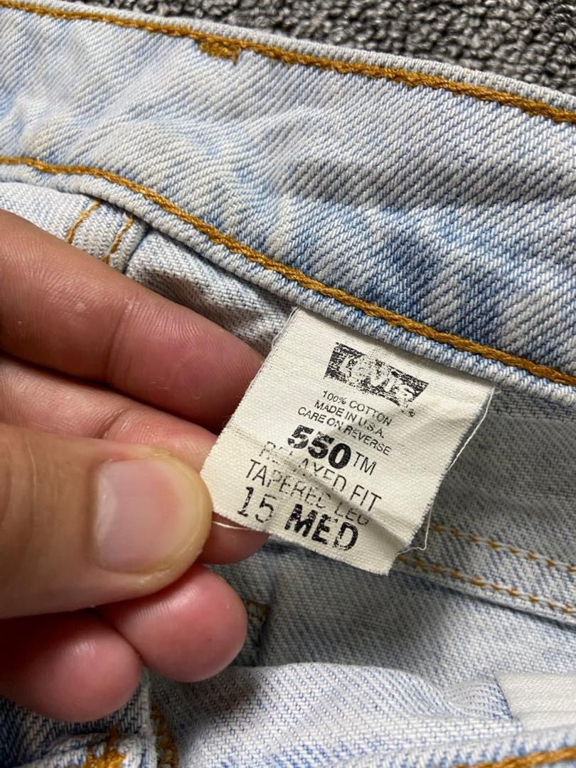 Levi's Levis 550 Relaxed Fit Distressed Ripped Jeans (197) Size US 31 - 3 Thumbnail