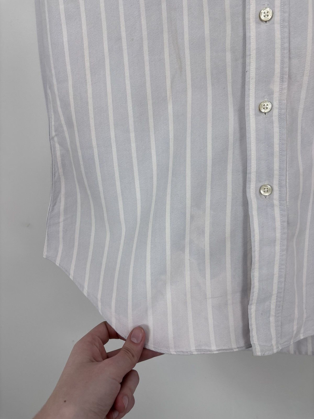 Etro Etro Milano Men’s White/Blue Striped Long Sleeve Shirt Size US L / EU 52-54 / 3 - 5 Thumbnail
