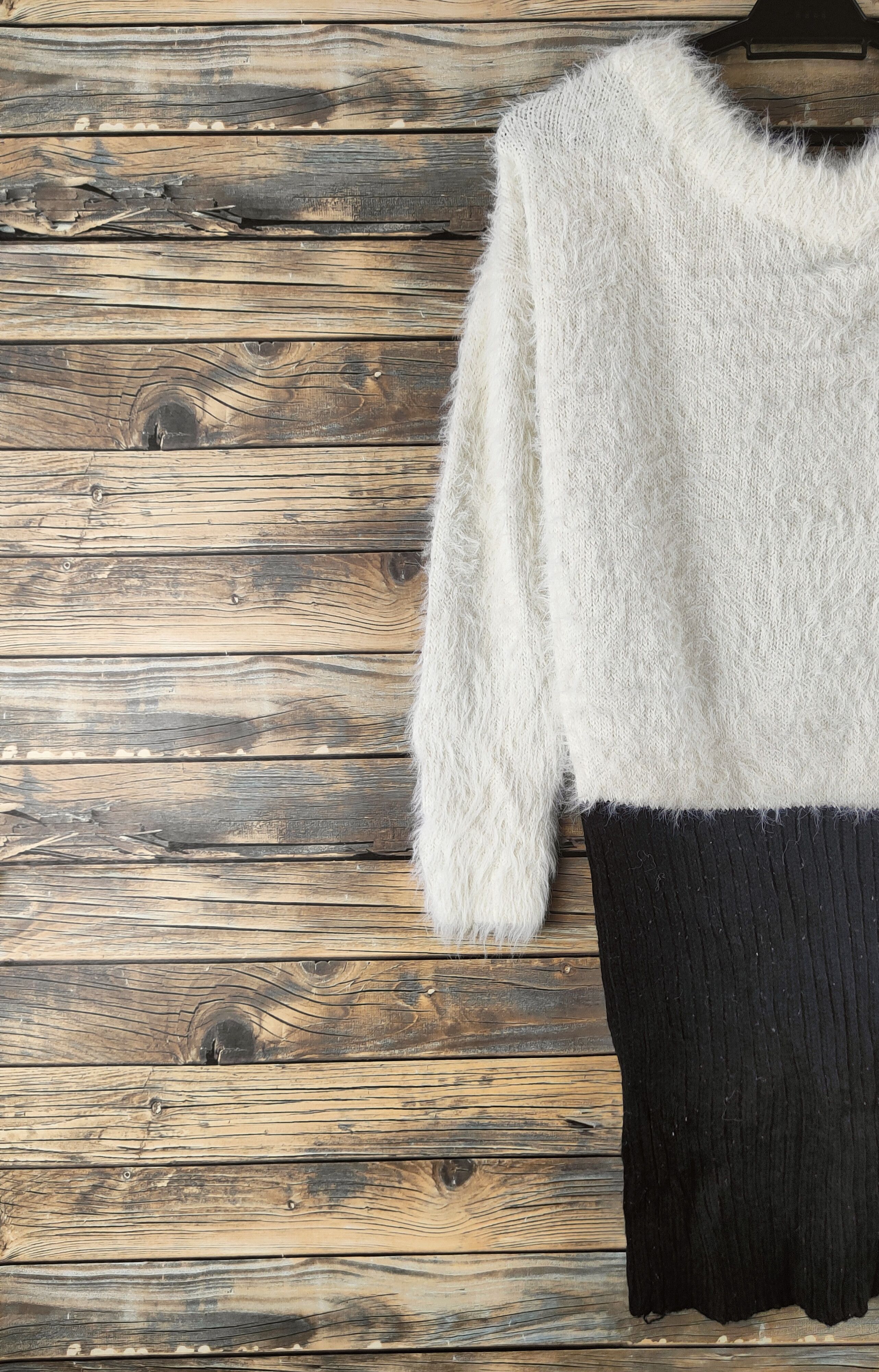 Japanese Brand DL Cecil McBee Black White Fur Mohair Knitwear #46-576 Size M / US 6-8 / IT 42-44 - 8 Thumbnail
