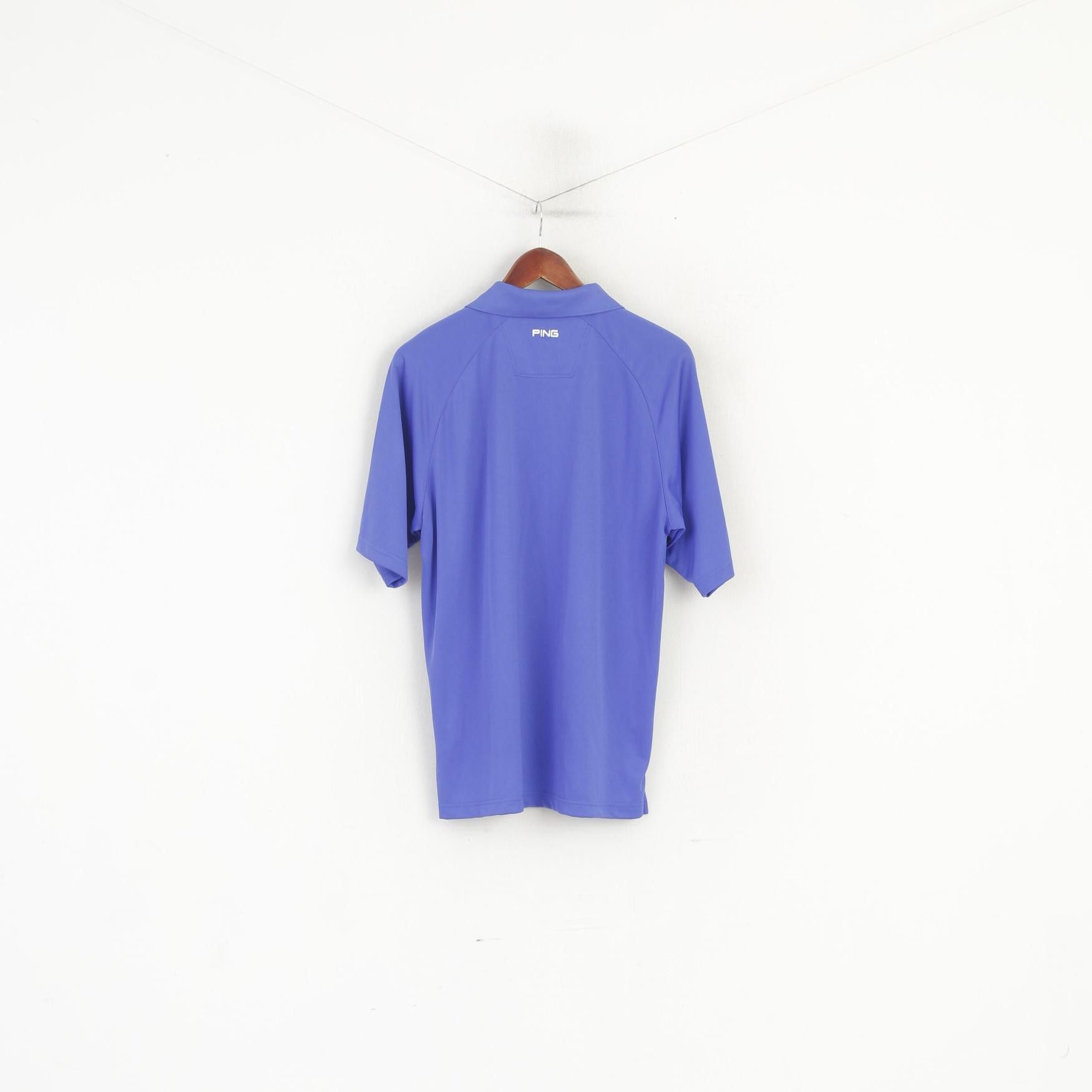 PING PING Collection Men L Polo Shirt Blue Golf 8172 Size US L / EU 52-54 / 3 - 6 Thumbnail