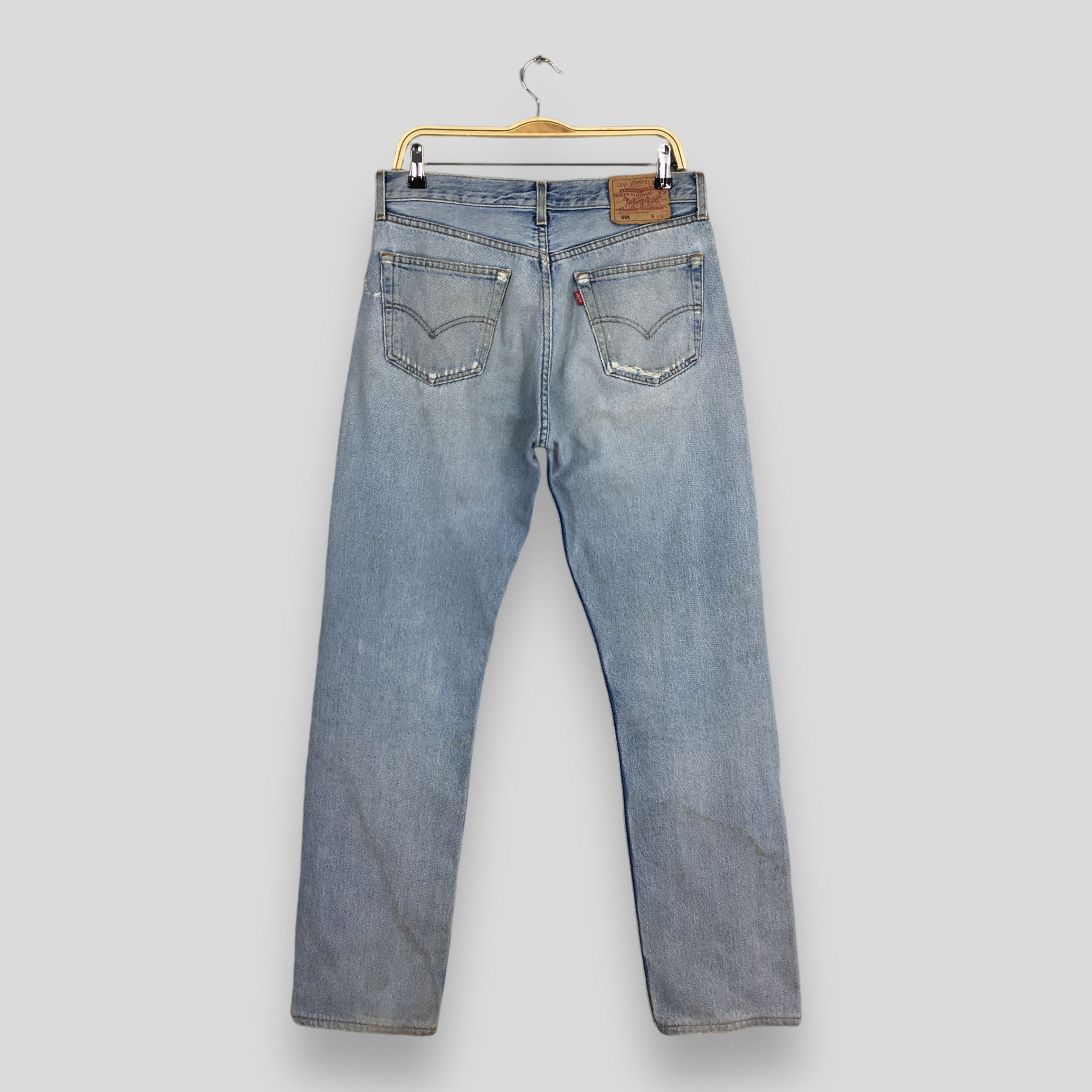 Levi's Size 31x32 Vintage 90s Levi's 501 Faded Blue Jeans S1897 Size US 31 - 8 Thumbnail