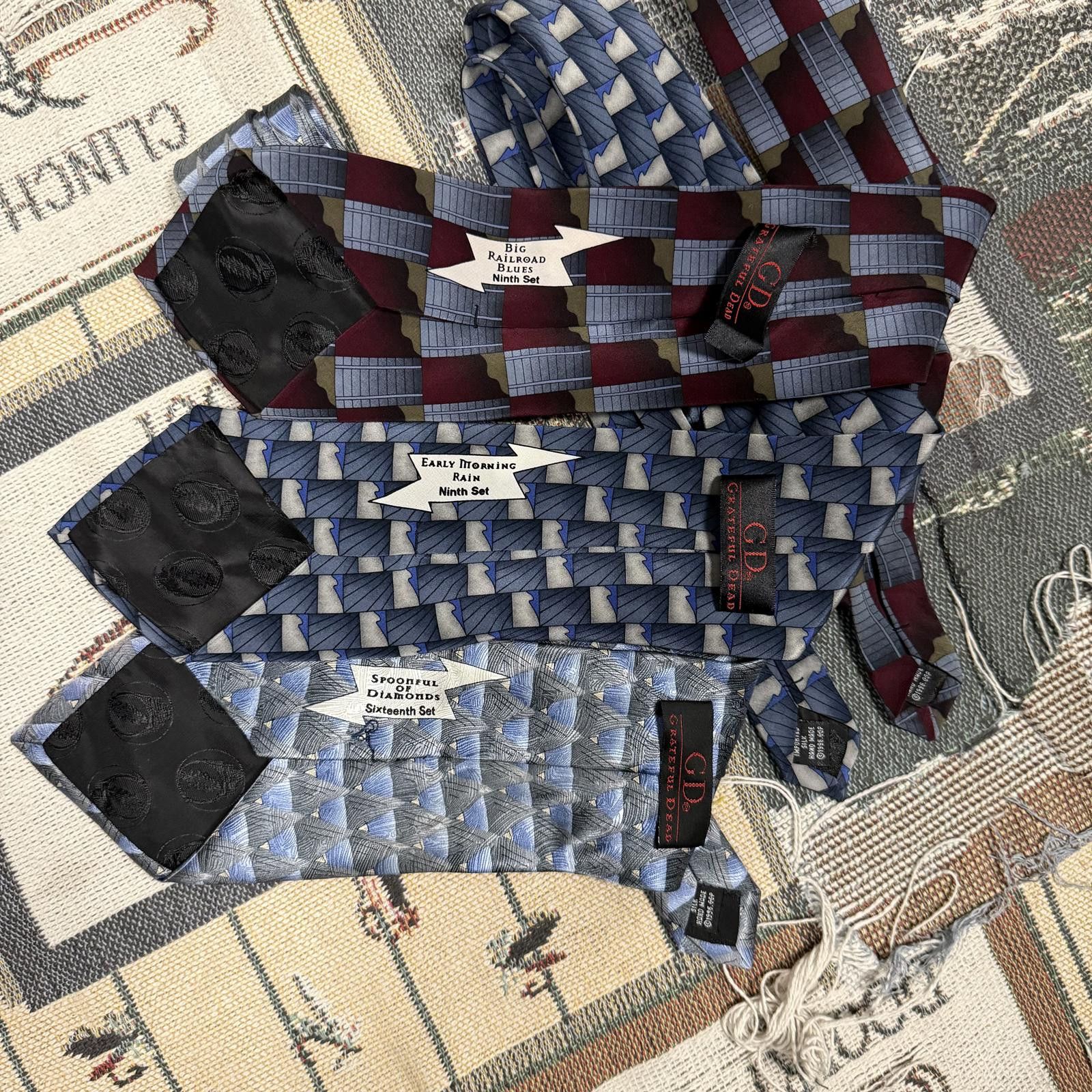 Designer 3 Vintage Grateful Dead Silk Neckties Ties 9th and 16th set Size ONE SIZE - 2 Thumbnail