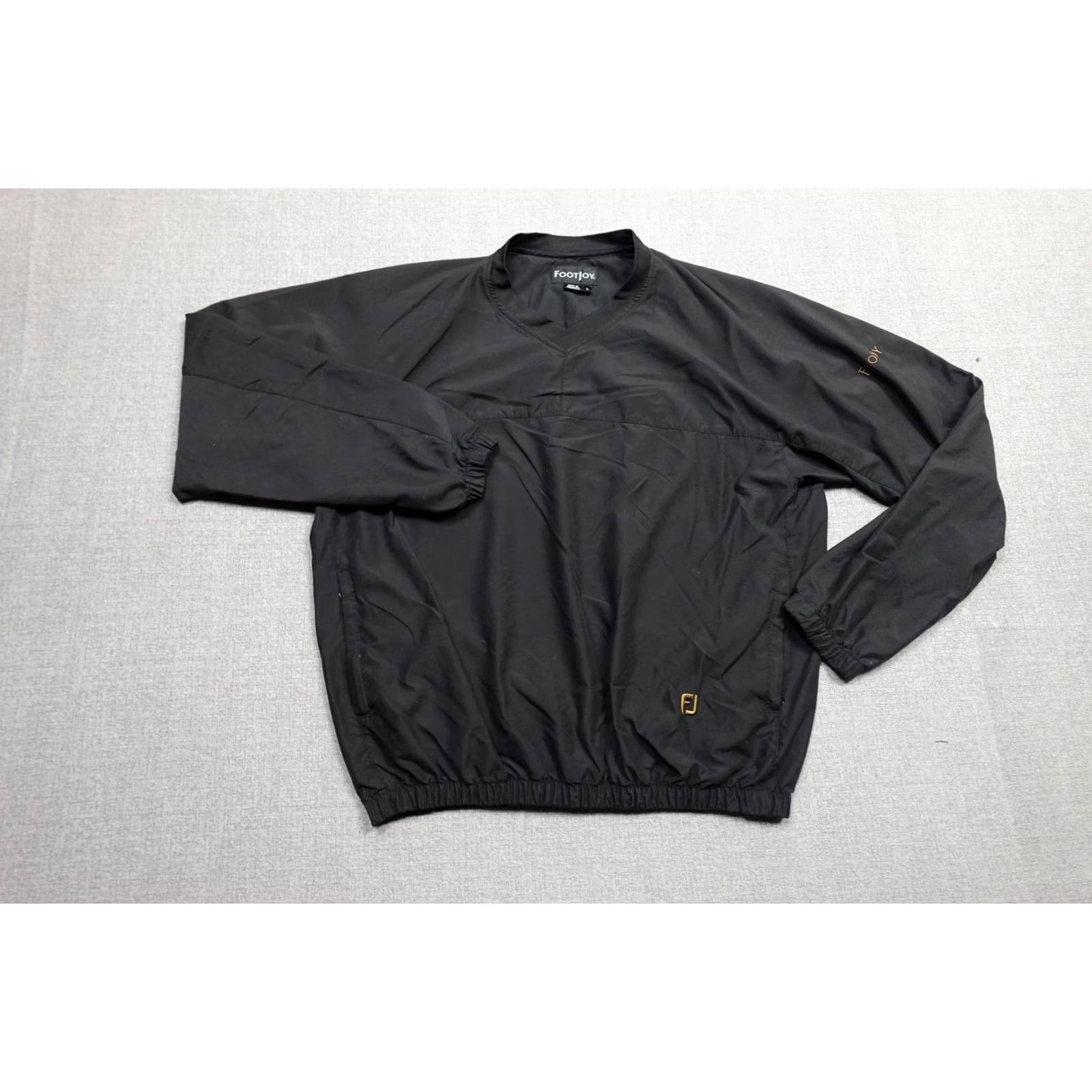 Footjoy FootJoy Golf Jacket Mens Large Black V-Neck Pullover Windbreaker Lightweight Size US L / EU 52-54 / 3 - 4 Thumbnail