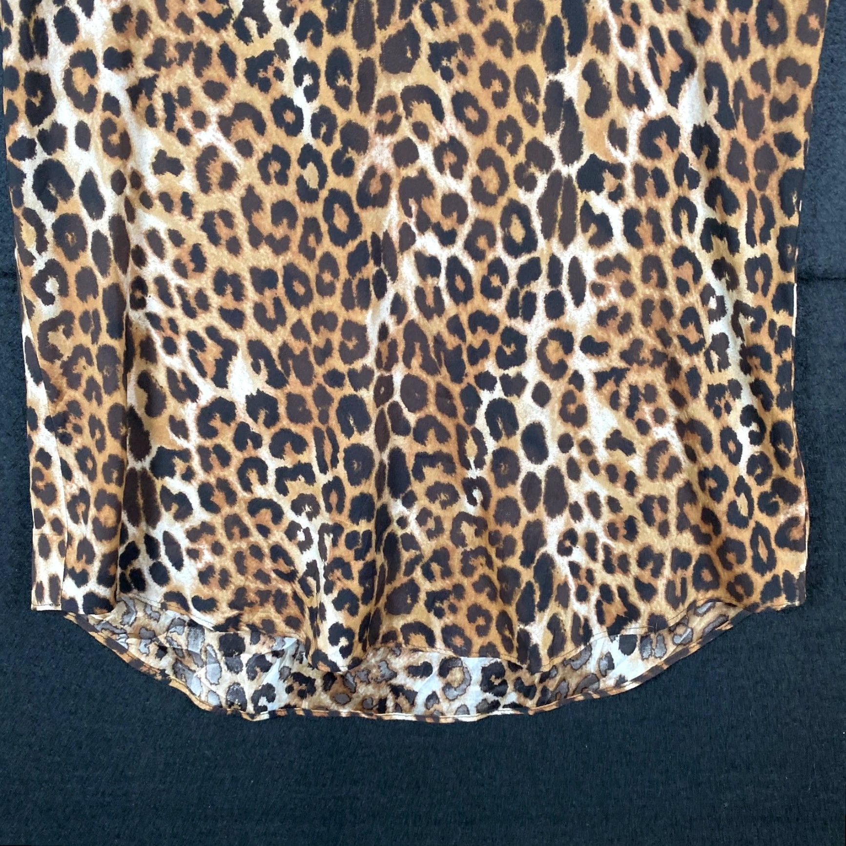 Express Express Blouse Womens Brown Cheetah Print V-Neck Cap Sleeve Stretch Small Size S / US 4 / IT 40 - 3 Thumbnail