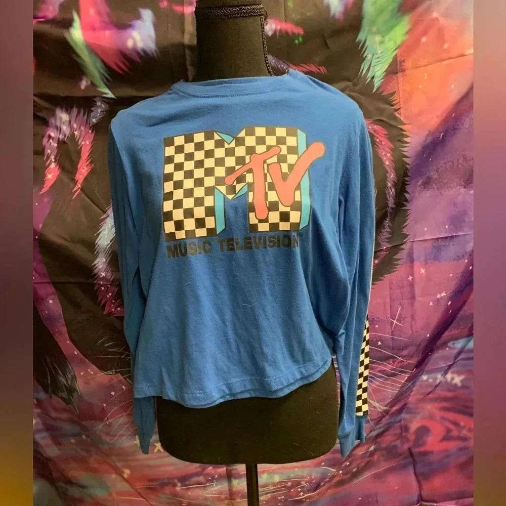 Designer Vintage MTV Music Television Long Sleeve Shirt by Love Tribe Size S / US 4 / IT 40 - 1 Thumbnail
