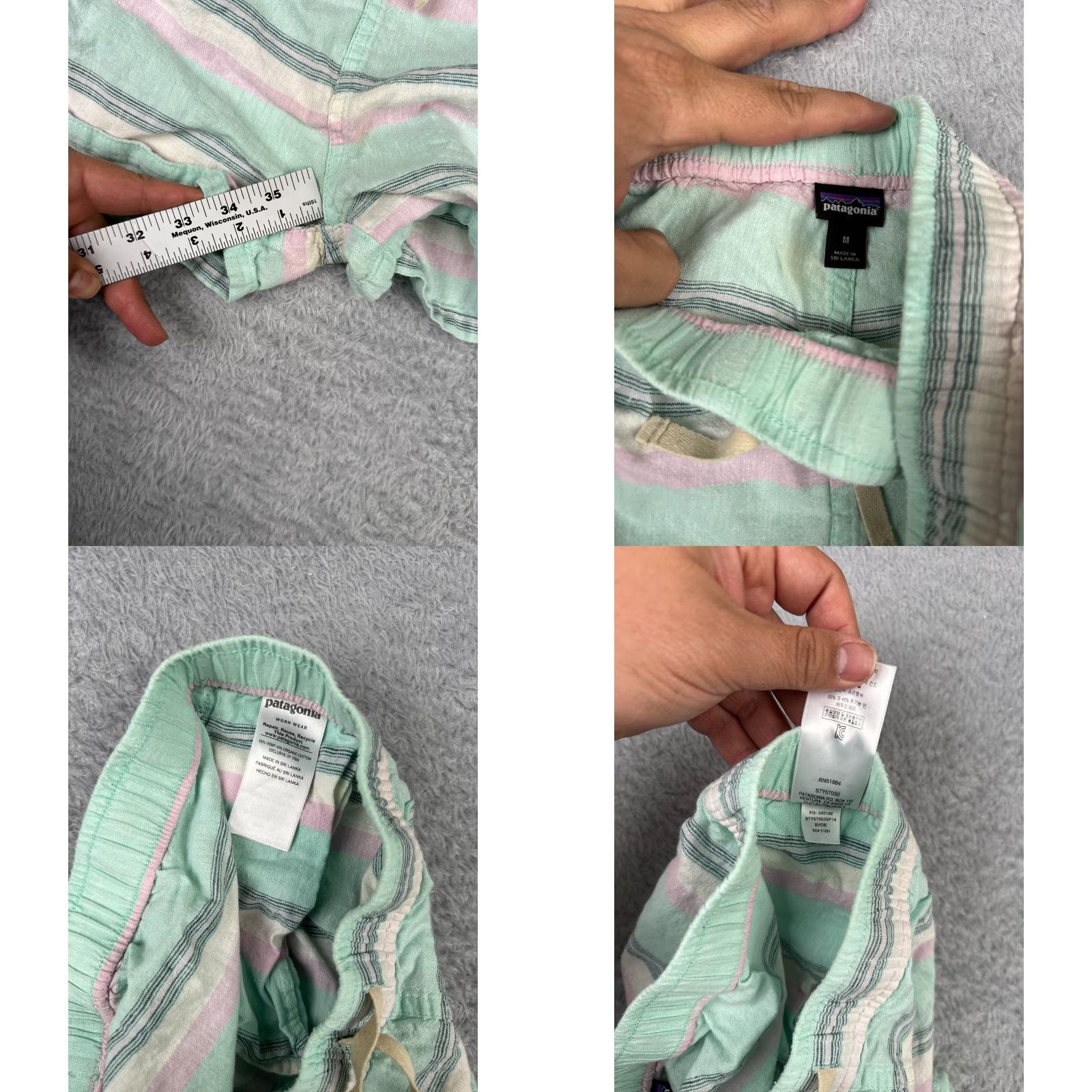 Patagonia Patagonia Shorts Womens Medium Green Pink Island Baggies 3" Hemp Cotton Blend Size 32" / US 10 / IT 46 - 8 Thumbnail