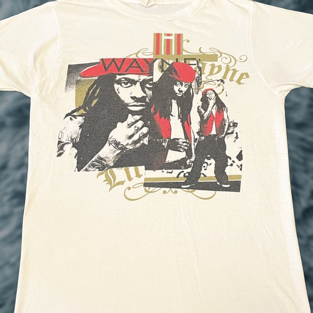 Vintage VINTAGE Y2K Lil Wayne Rap Tee Hip Hop 2000s Shirt Mens Small White S Rare Rap Shirt Mens Size US S / EU 44-46 / 1 - 1 Thumbnail