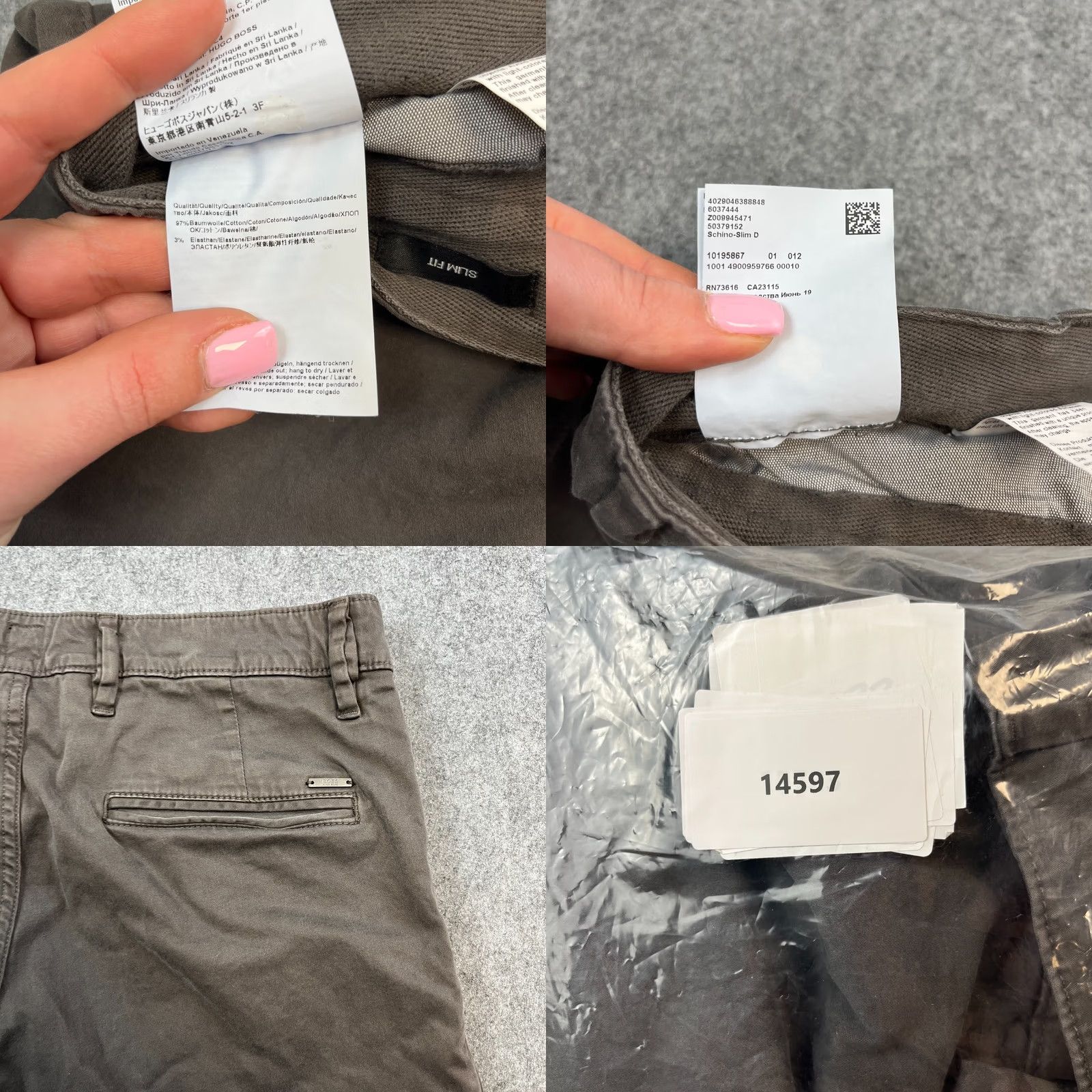 Vintage Hugo Boss Mens Chino Trousers Pants Slim Tapered Fit 32 Grey Stretch Preppy Size US 32 / EU 48 - 9 Thumbnail