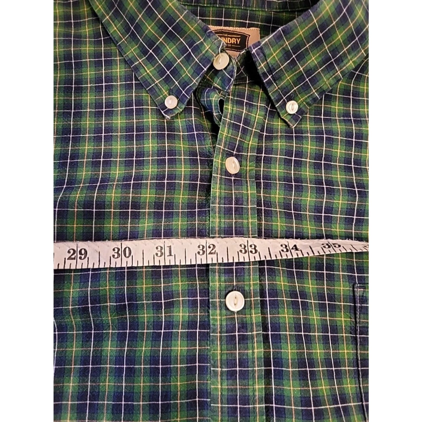 Vintage VINTAGE Foundry Shirt 3XL 58" Chest Button-Down Cotton Tartan Plaid Long Sleeve brown/green blue classic work preppy Mens Size US XXL / EU 58 / 5 - 6 Thumbnail