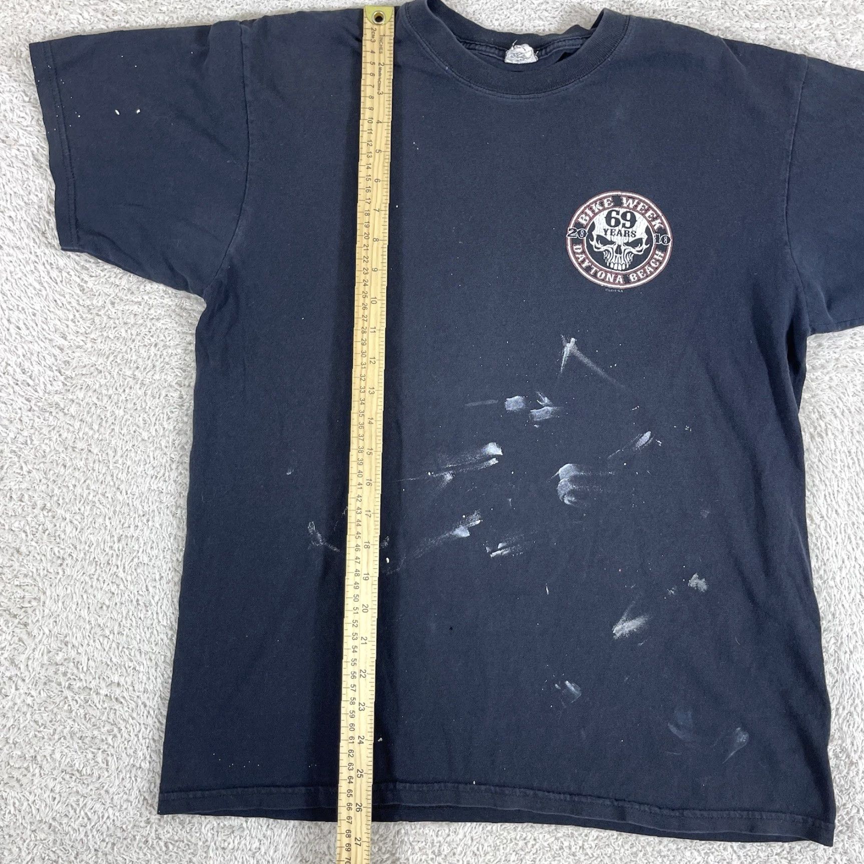 Anvil VINTAGE Bike Week T-Shirt Mens L Black Skull Grunge Daytona Distressed Size US L / EU 52-54 / 3 - 6 Thumbnail