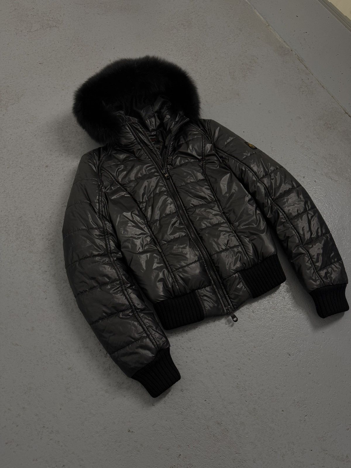 Refrigiwear Streetwear Fur Black Fur Down Y2K Fitted Bomber Jacket Size M / US 6-8 / IT 42-44 - 4 Thumbnail