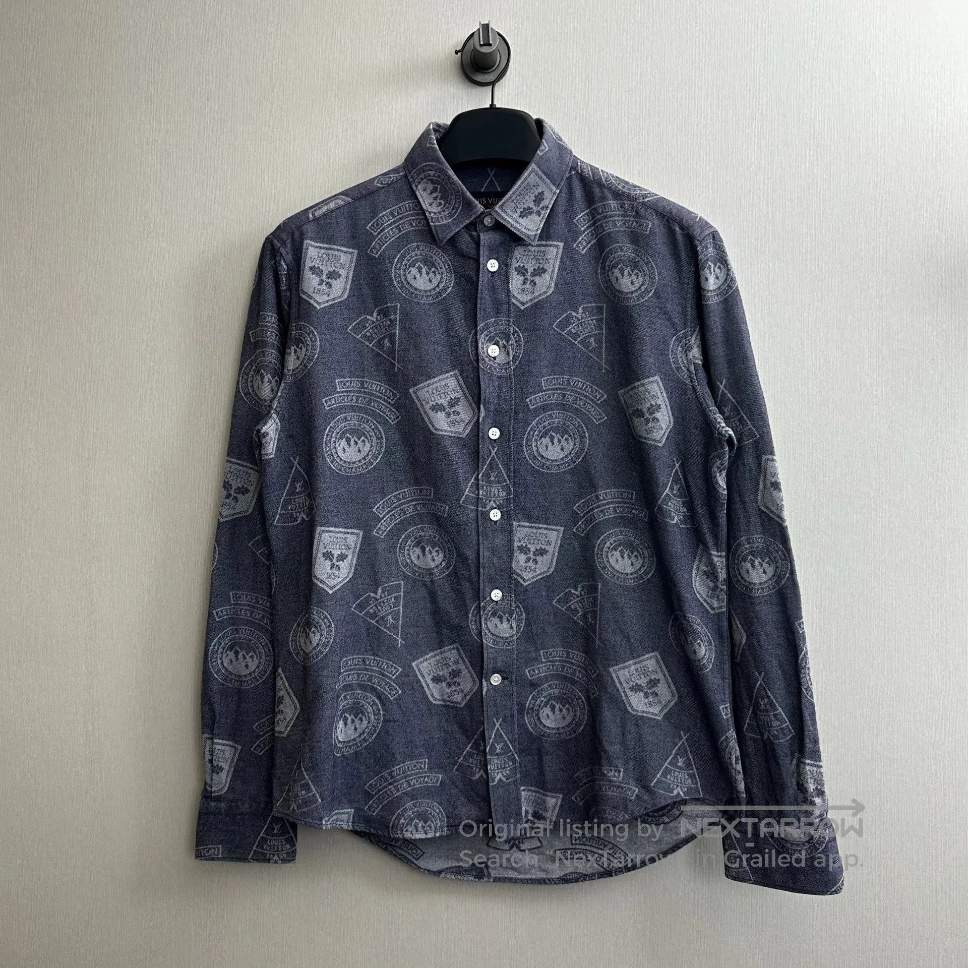 Louis Vuitton gray long sleeve shirt with monogram pattern. Size US S / EU 44-46 / 1 - 1 Thumbnail