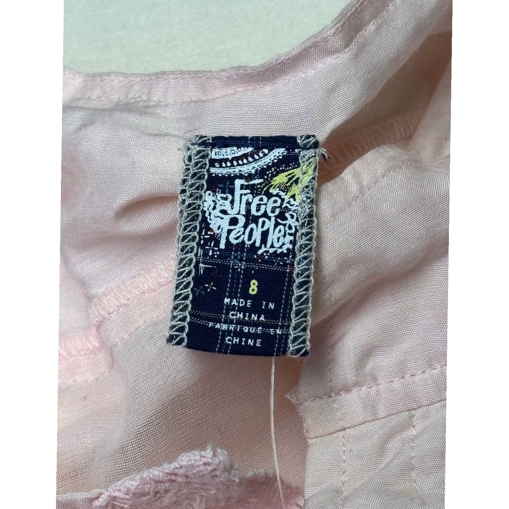 Free People NWT Free People Pink Rose Tunic Top Lace Trim Layered Silk Blend Crochet 3/4 Sleeve Womens Size 8 Size M / US 6-8 / IT 42-44 - 2 Thumbnail