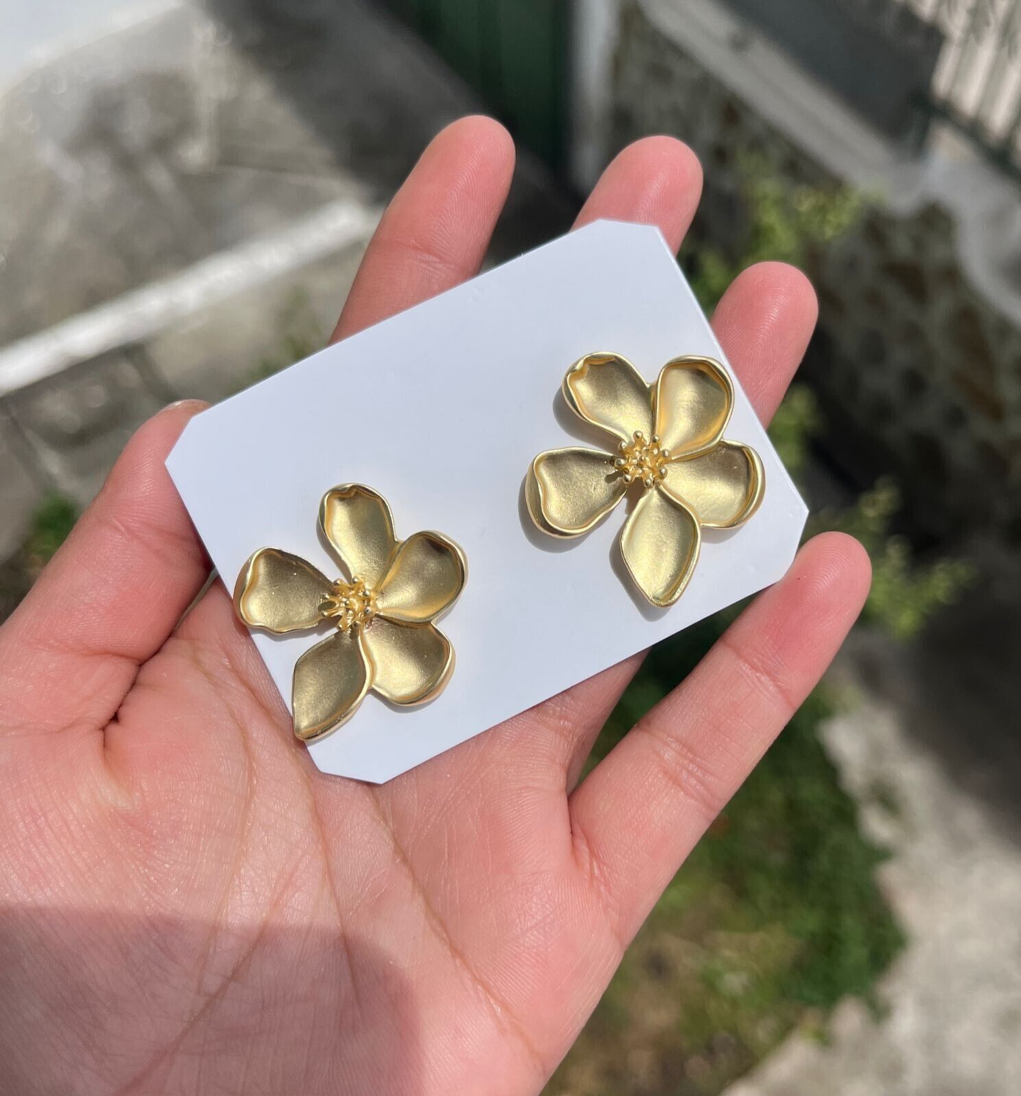Other New Earring Flower Gold For Women Elegance Stud Jewelry Acce Size ONE SIZE - 1 Thumbnail