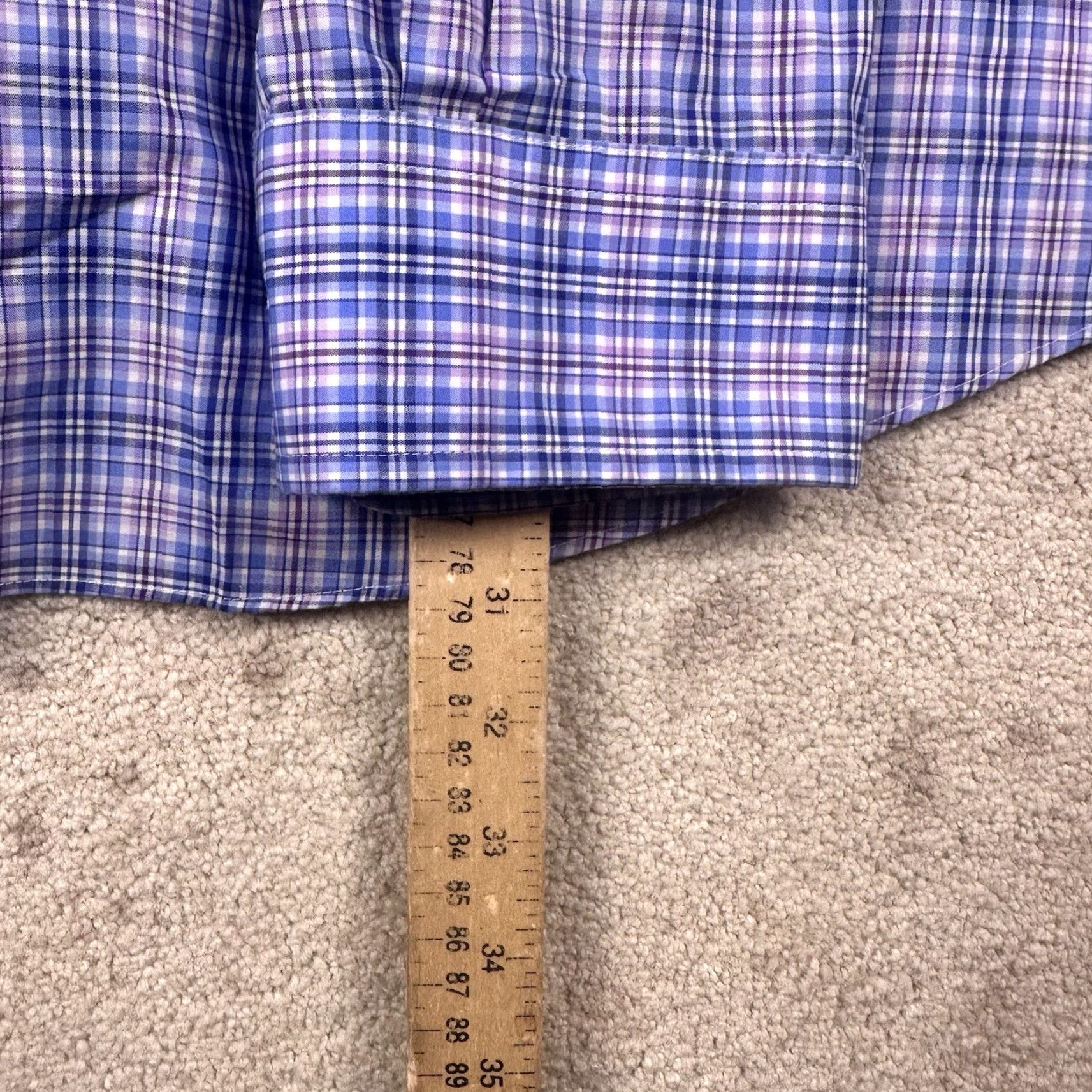 Ralph Lauren Lauren Ralph Dress Shirt Mens Blue Pink Check XL 17.5 32 Size 46R - 7 Thumbnail