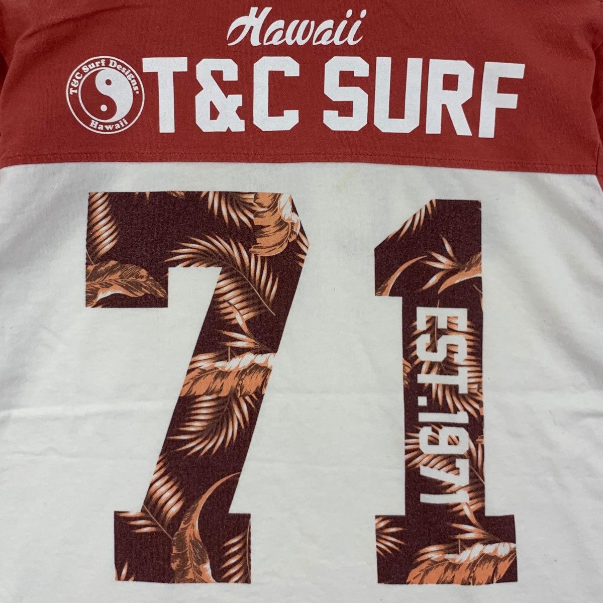 Vintage T&C SURF HAWAAI Town Country 71 Raglan Tee Shirt Size M / US 6-8 / IT 42-44 - 6 Thumbnail