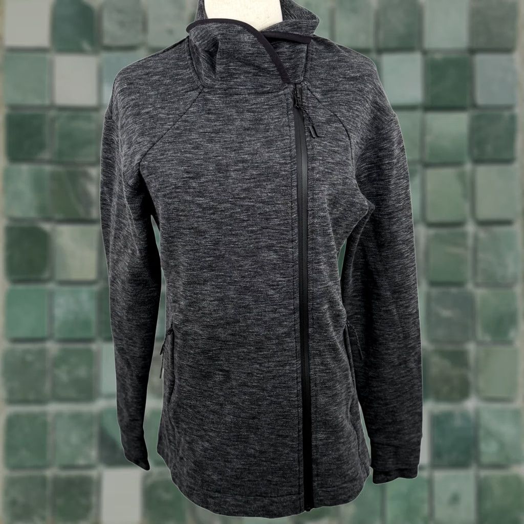Champion Champion C9 Women M Grey Full Zip Jacket Asymmetrical Funnel Scuba Neck Victory Fleece Size M / US 6-8 / IT 42-44 - 1 Thumbnail