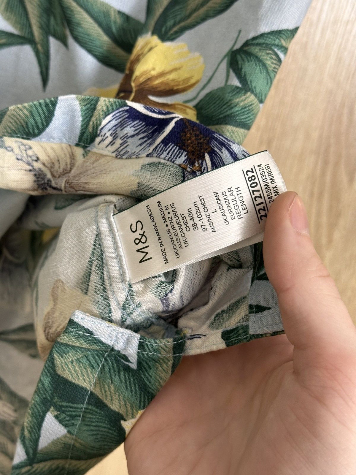 Marks & Spencer 🔥 Marks Spencer Cotton Hawaiian Button Up Shirt Art Floral Size US M / EU 48-50 / 2 - 5 Thumbnail