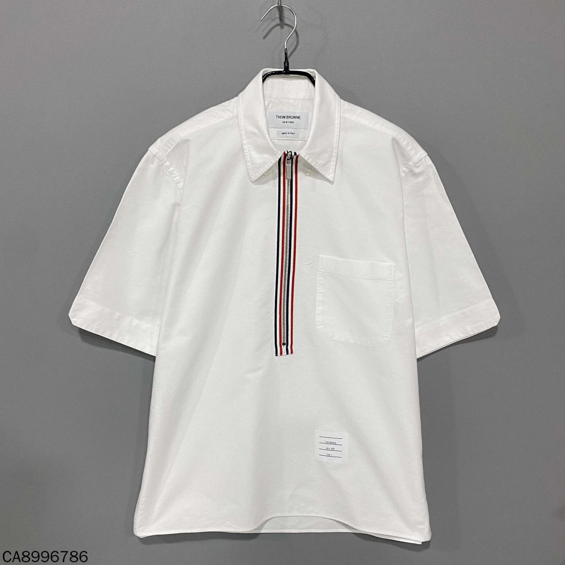 Thom Browne Thom Browne short-sleeve zip front color block shirt 2 Size US M / EU 48-50 / 2 - 1 Thumbnail
