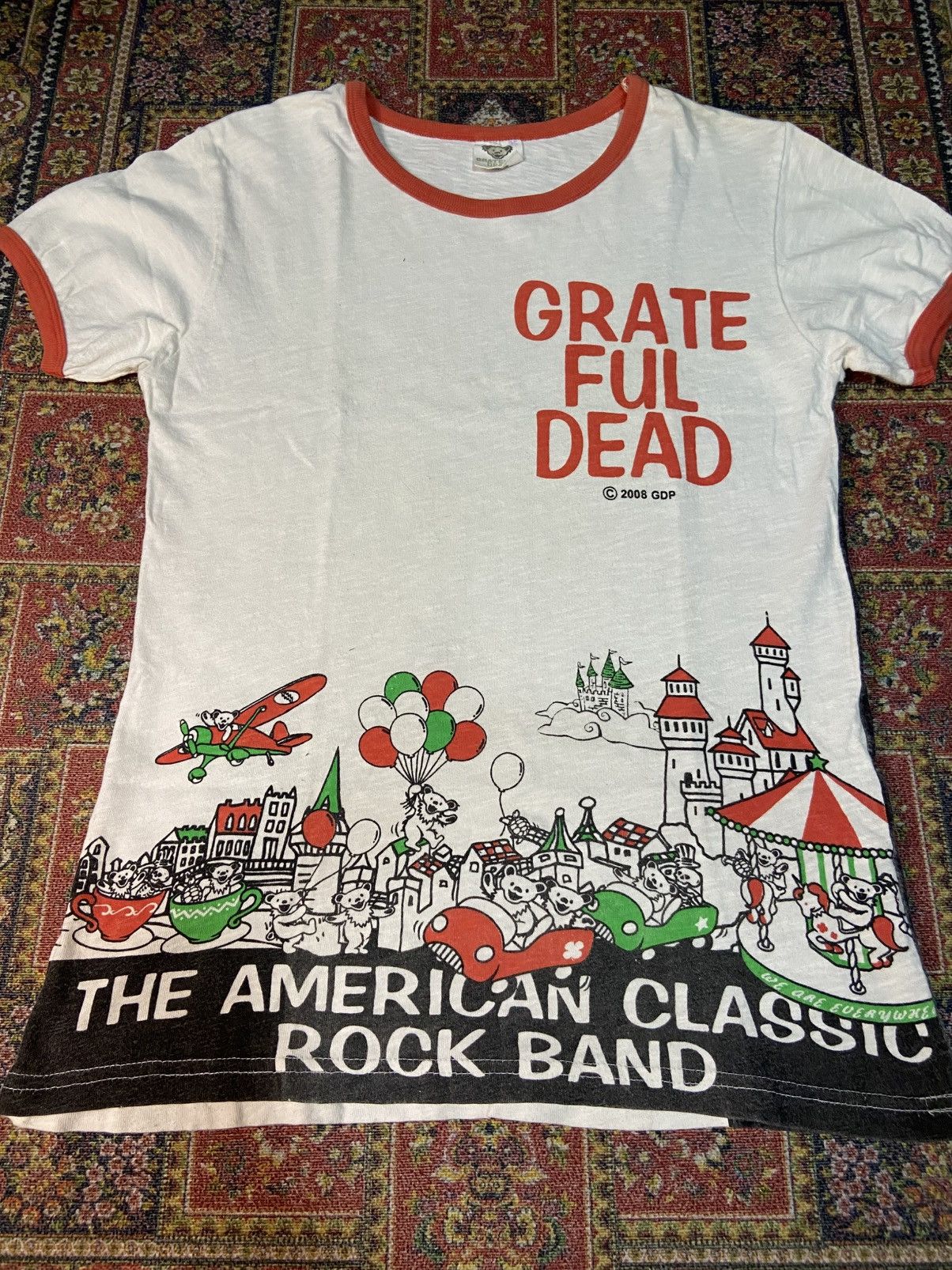 Band Tees × Grateful Dead × Vintage Vintage Ringer Y2K Grateful Dead Band Tshirt Size US S / EU 44-46 / 1 - 1 Thumbnail