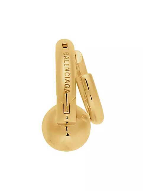 Balenciaga o1mt1gz0824 Size: OS / Cut Double Earring in Gold Size ONE SIZE - 3 Thumbnail