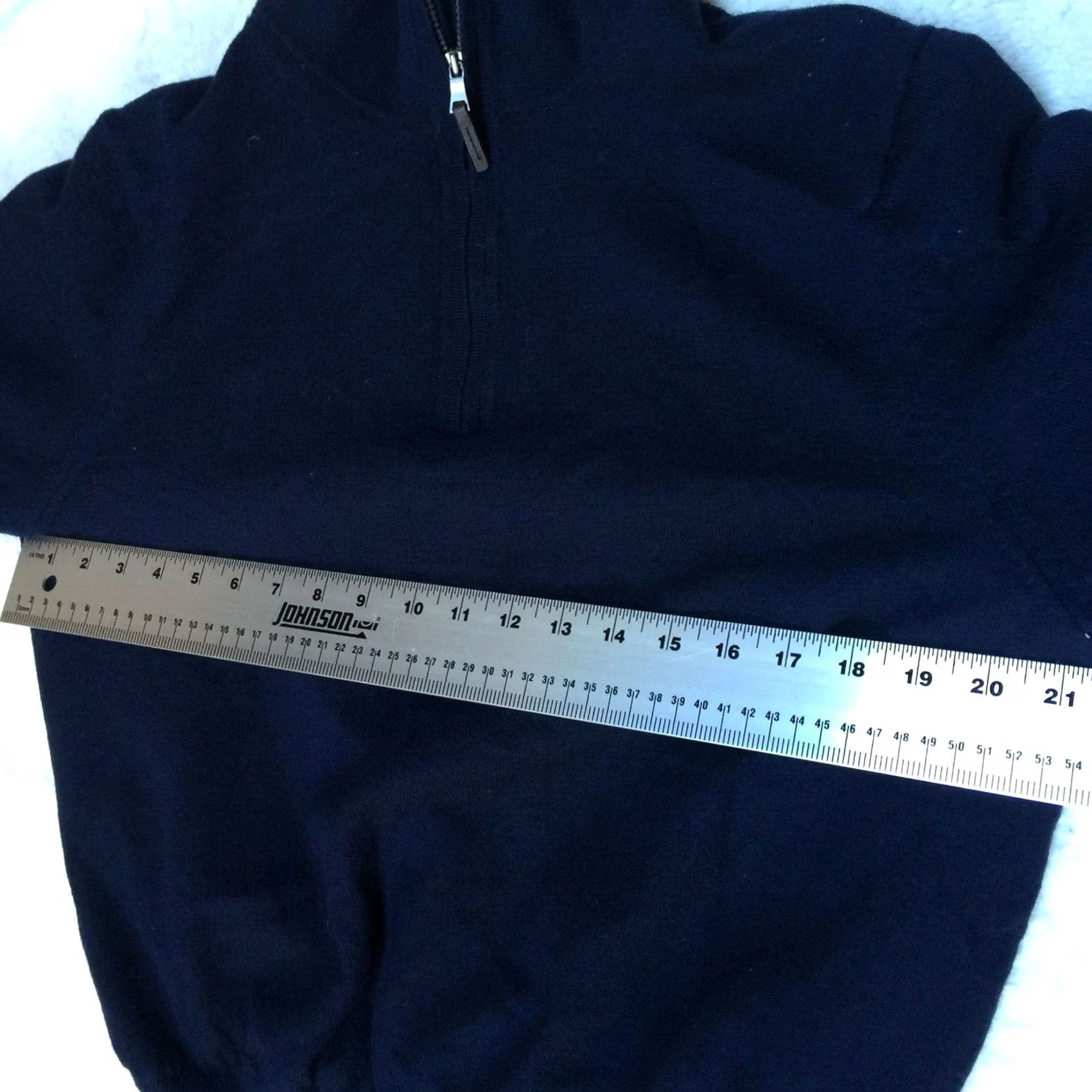 Vintage Fairway & Greene Mens Sweater Long Sleeve 1/4 Zip Blue Wool Classic Golf Pullover Large Regular Mens Size US L / EU 52-54 / 3 - 6 Thumbnail