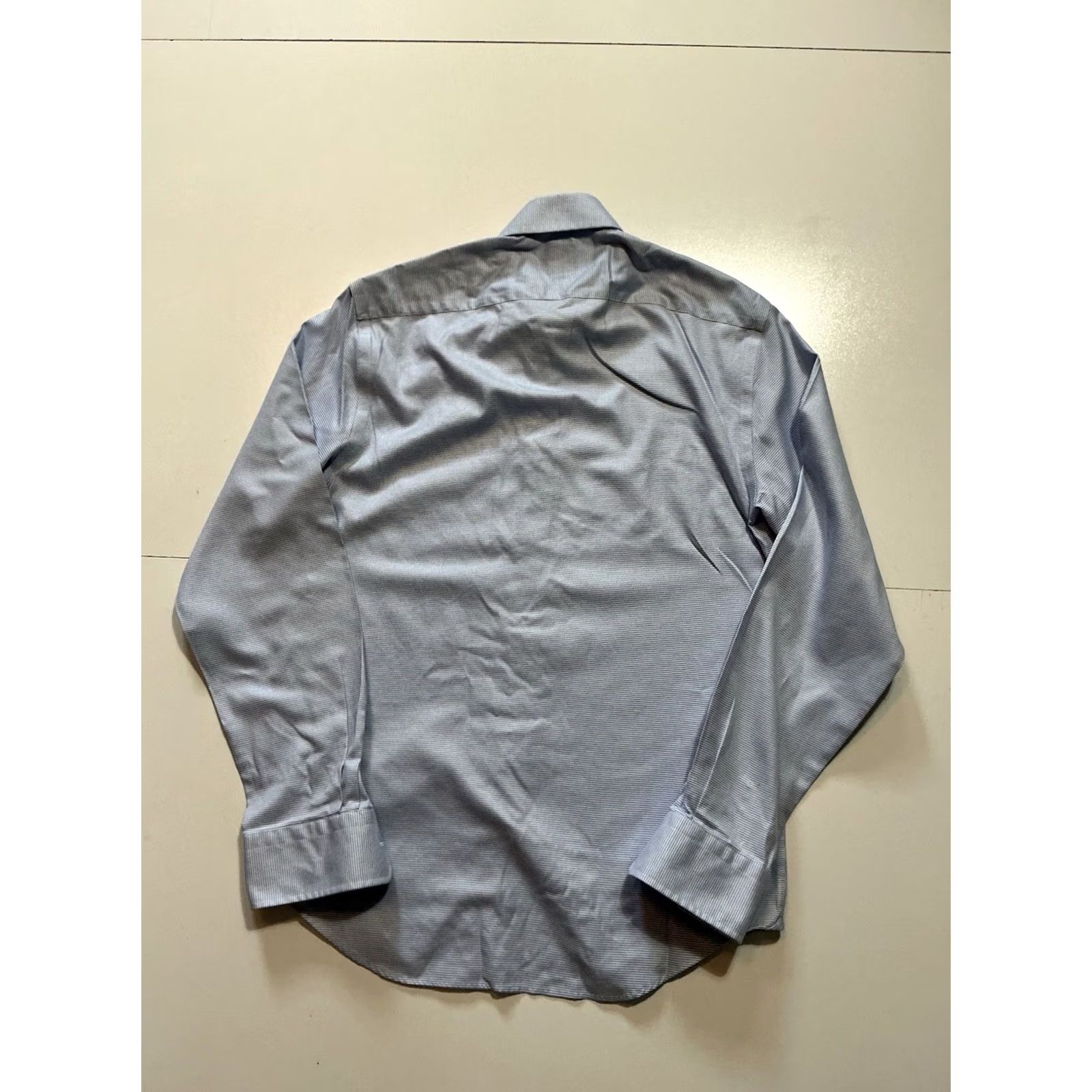 Vintage Boggi Milano Slim Fit Dress Shirt 100% Cotton Blue/White Long Sleeve Button 40 Mens Size 40R - 2 Thumbnail