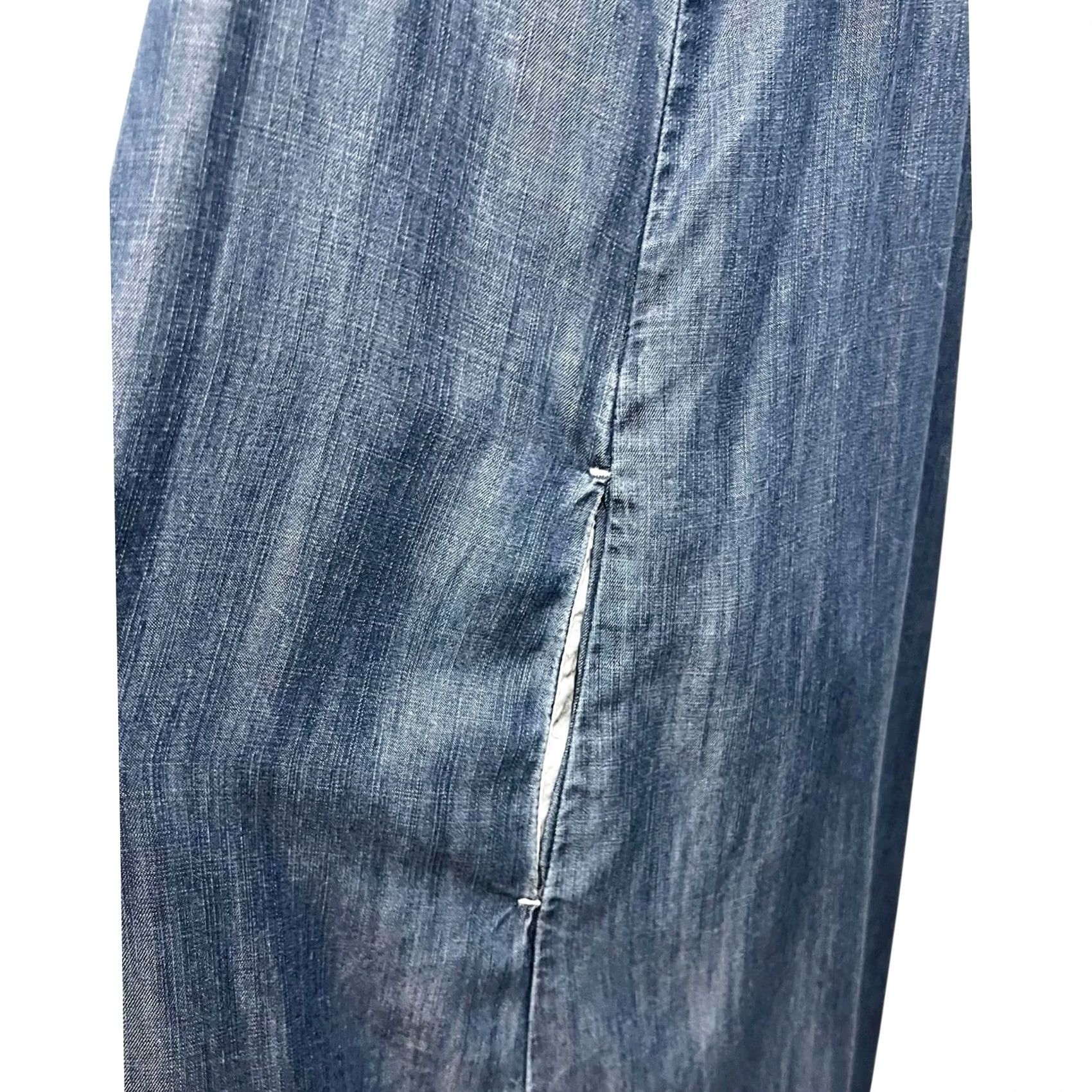 Vintage Chico's Chambray Lyocell Maxi Tank Dress Tie Dye Hem Pockets Sz M (2) Dress Women Sleeveless Long Size M / US 6-8 / IT 42-44 - 6 Thumbnail