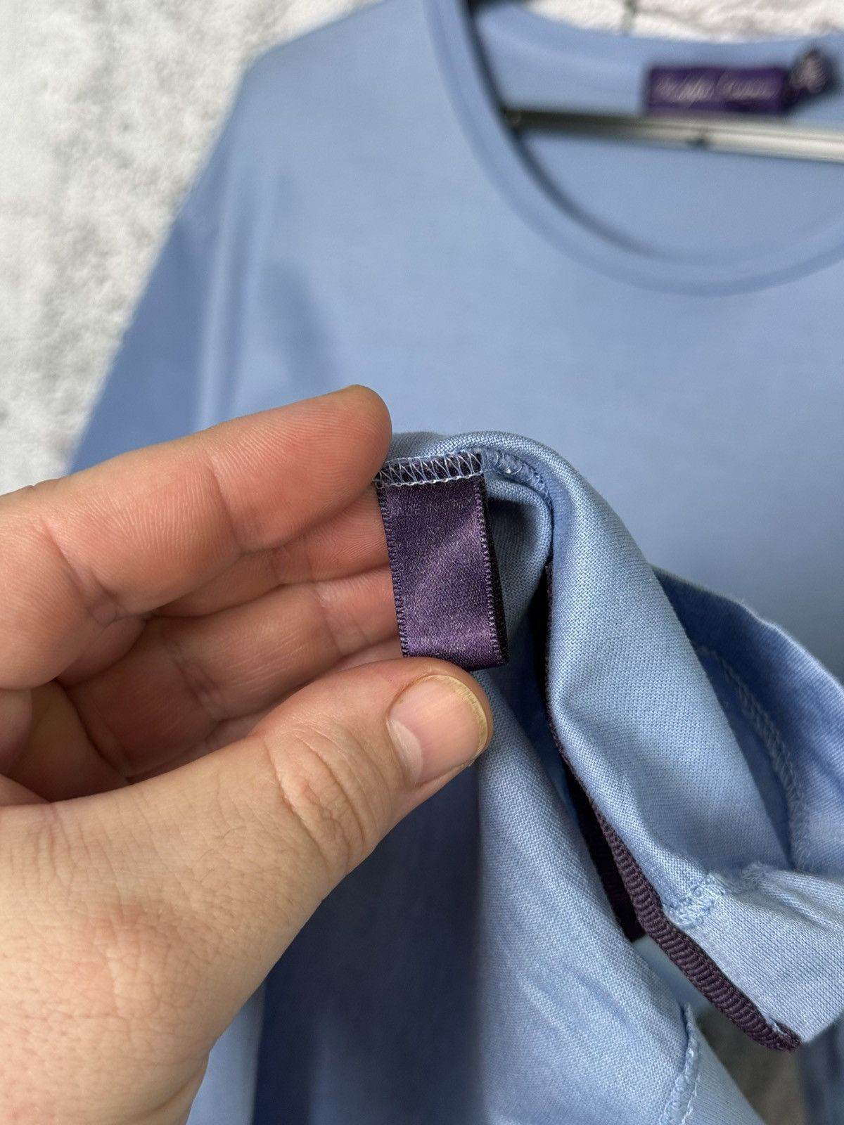 Ralph Lauren Purple Label Ralph Lauren Purple Label Crewneck Blue Tee Made in Italy Size US XL / EU 56 / 4 - 14 Thumbnail